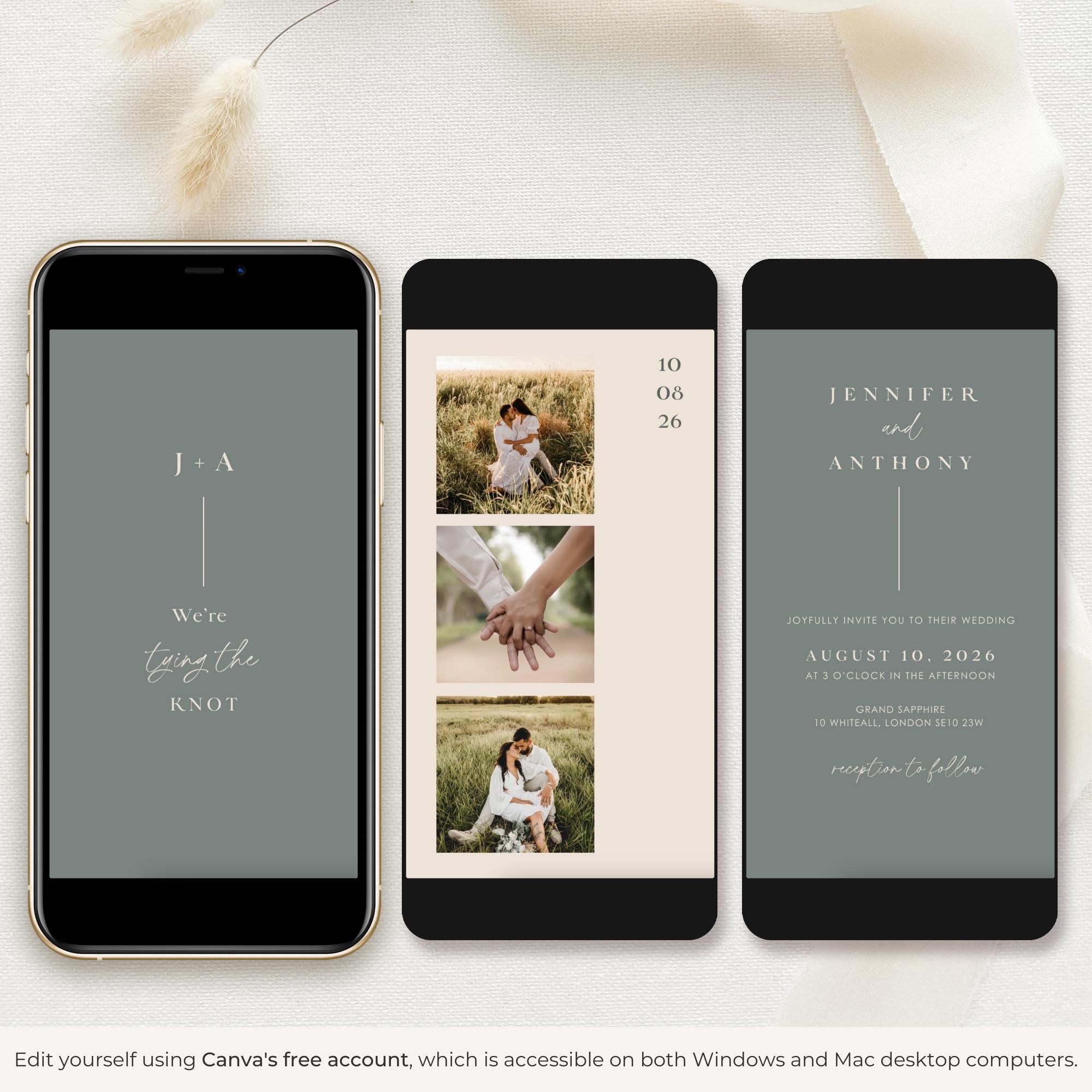 LAURA Wedding Invitation Video Template - Sage &amp; Blush
