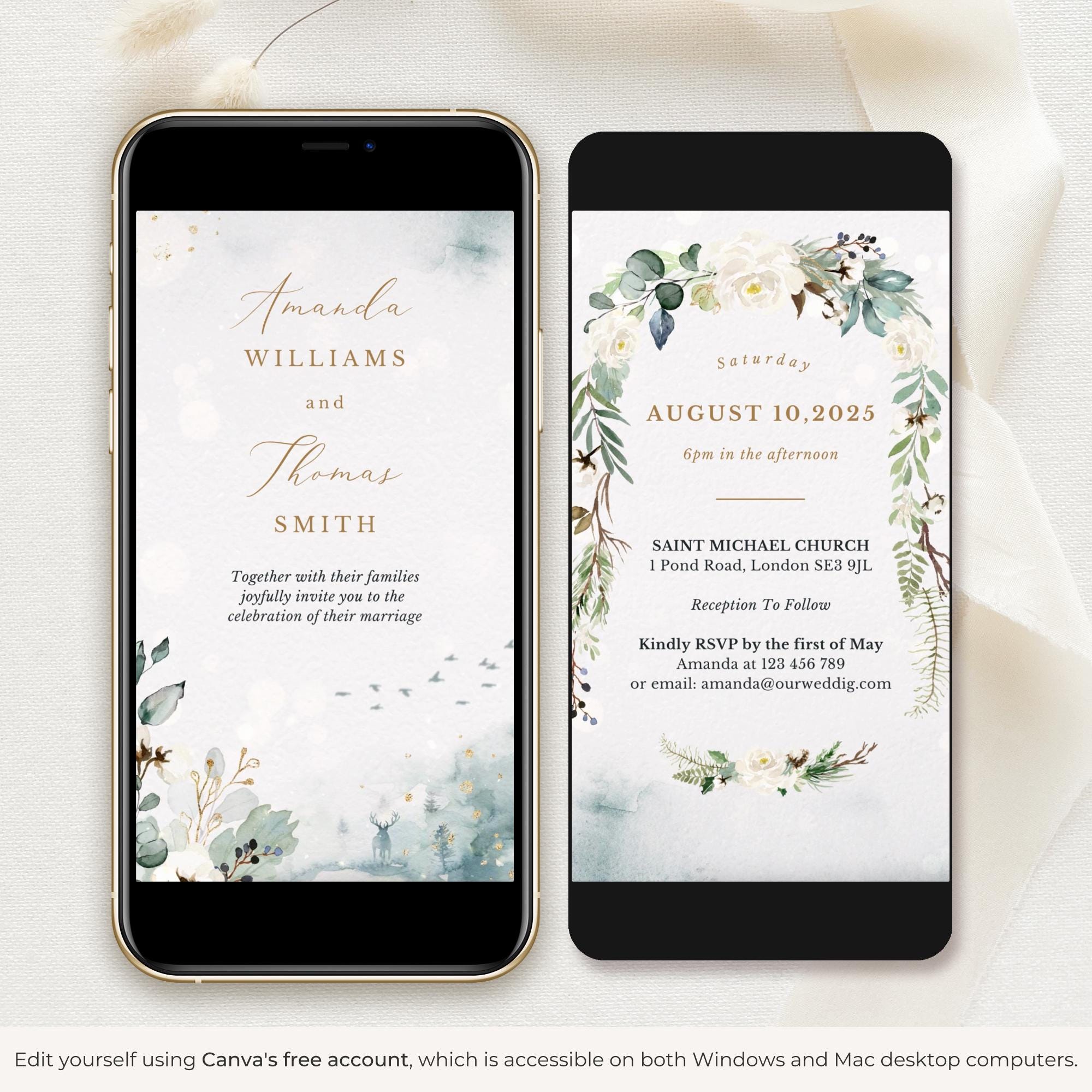 NEVE Winter Wedding Invitation Video Template