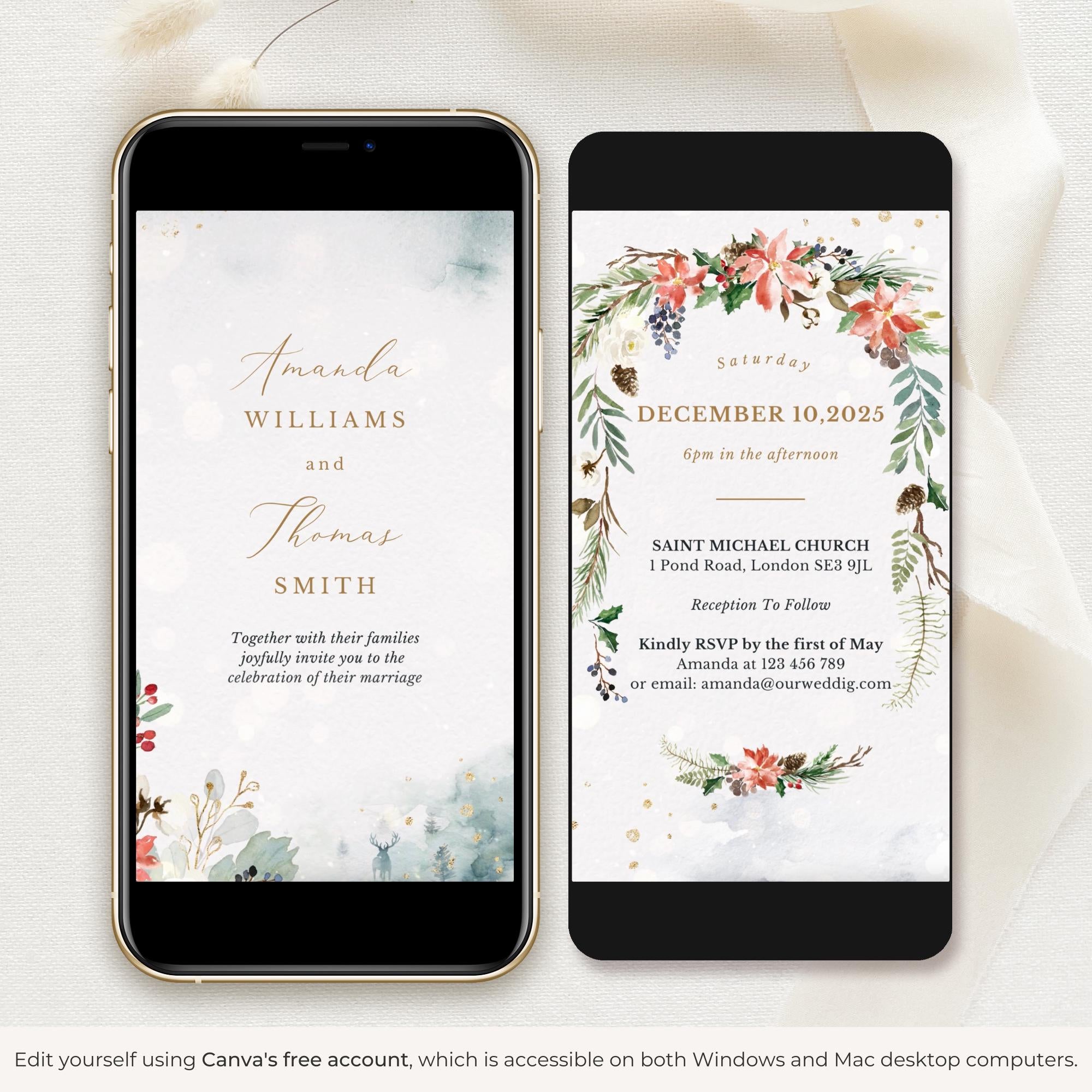 NATALIA Christmas Wedding Invitation Video Template