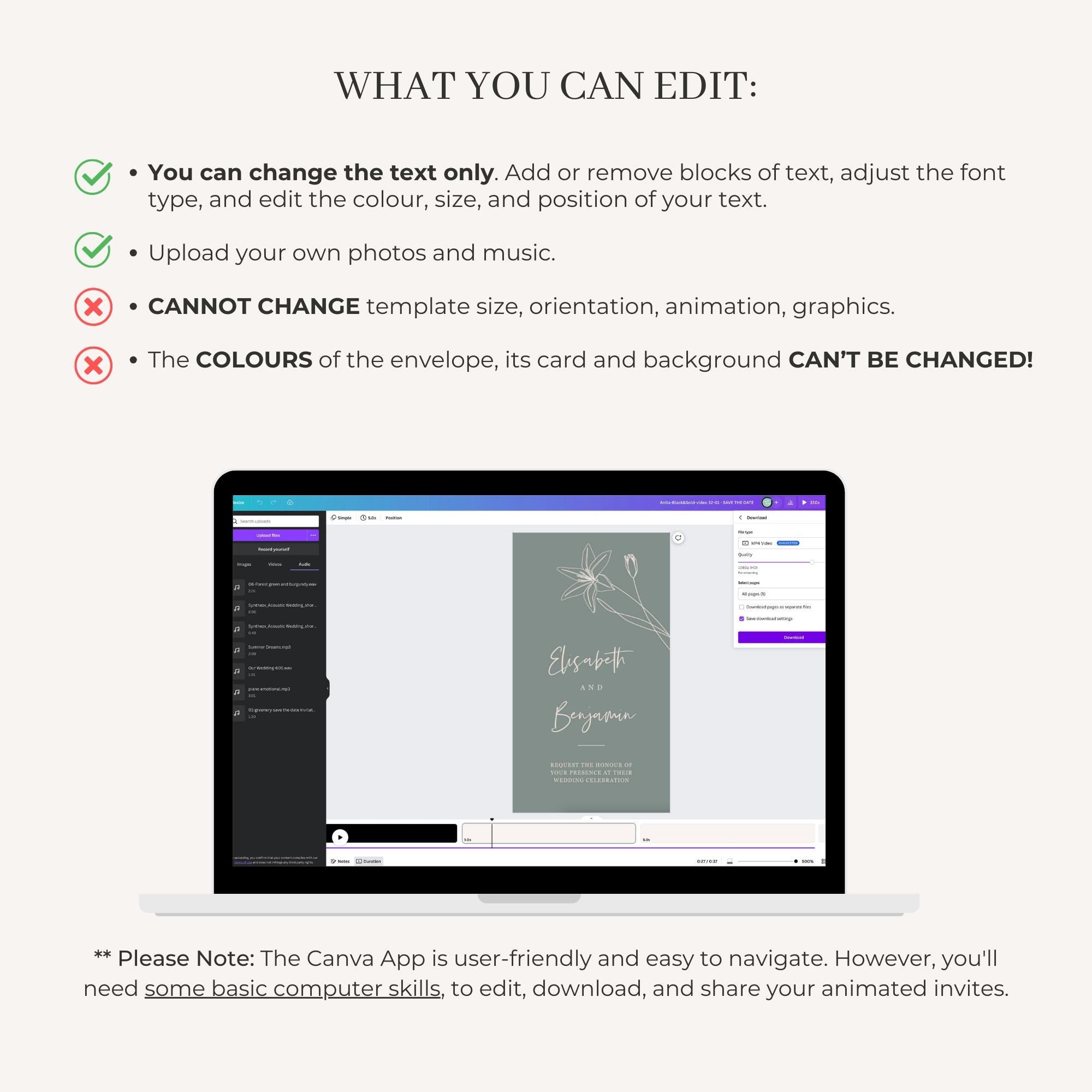 GIGLIOLA Wedding Invitation Video Template - Sage &amp; Blush