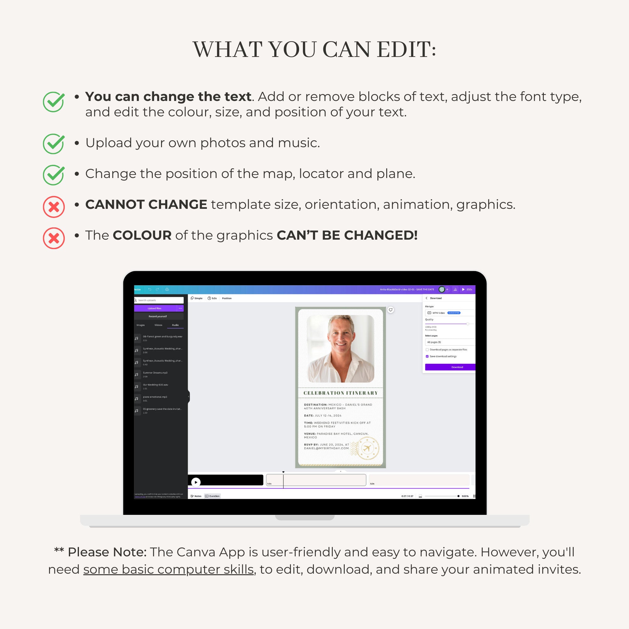 Sage Green Passport Birthday Invitation Video Template