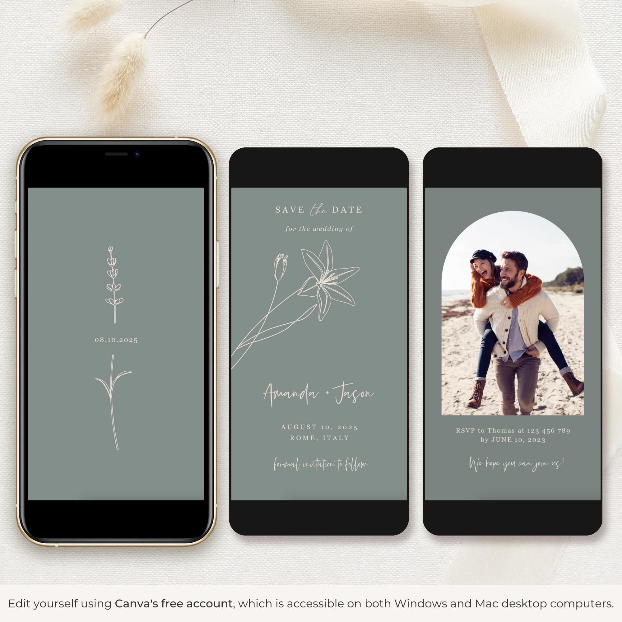 GIGLIOLA Save the Date Video Template - Sage &amp; Blush