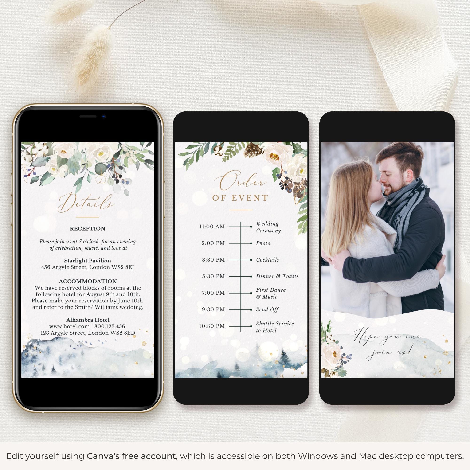 NEVE Winter Wedding Invitation Video Template