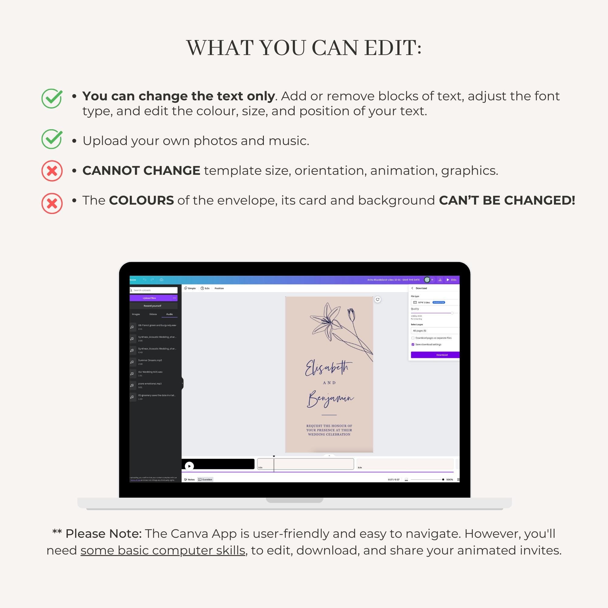 GIGLIOLA Wedding Invitation Video Template - Blush &amp; Navy