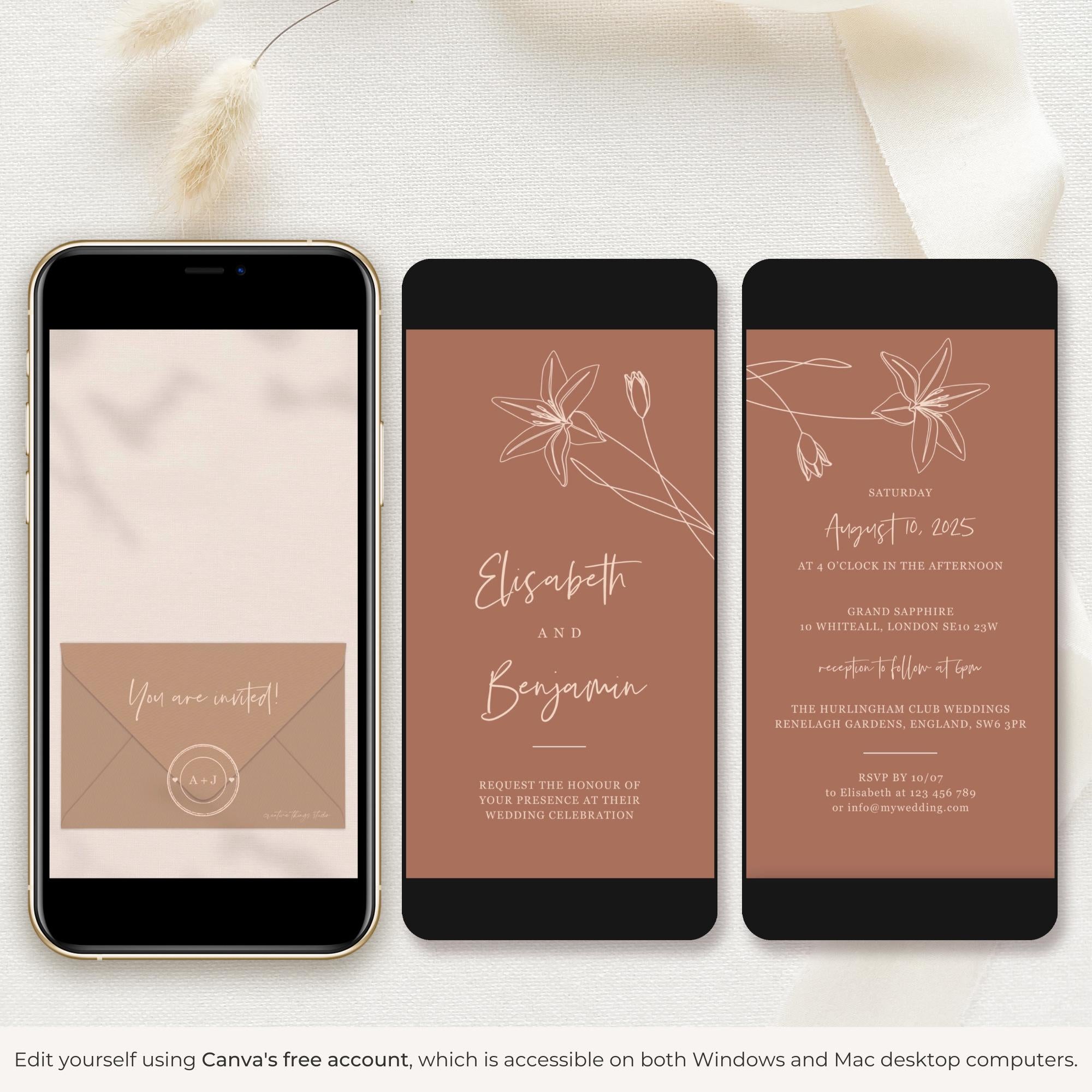 GIGLIOLA Wedding Invitation Video Template - Terracotta