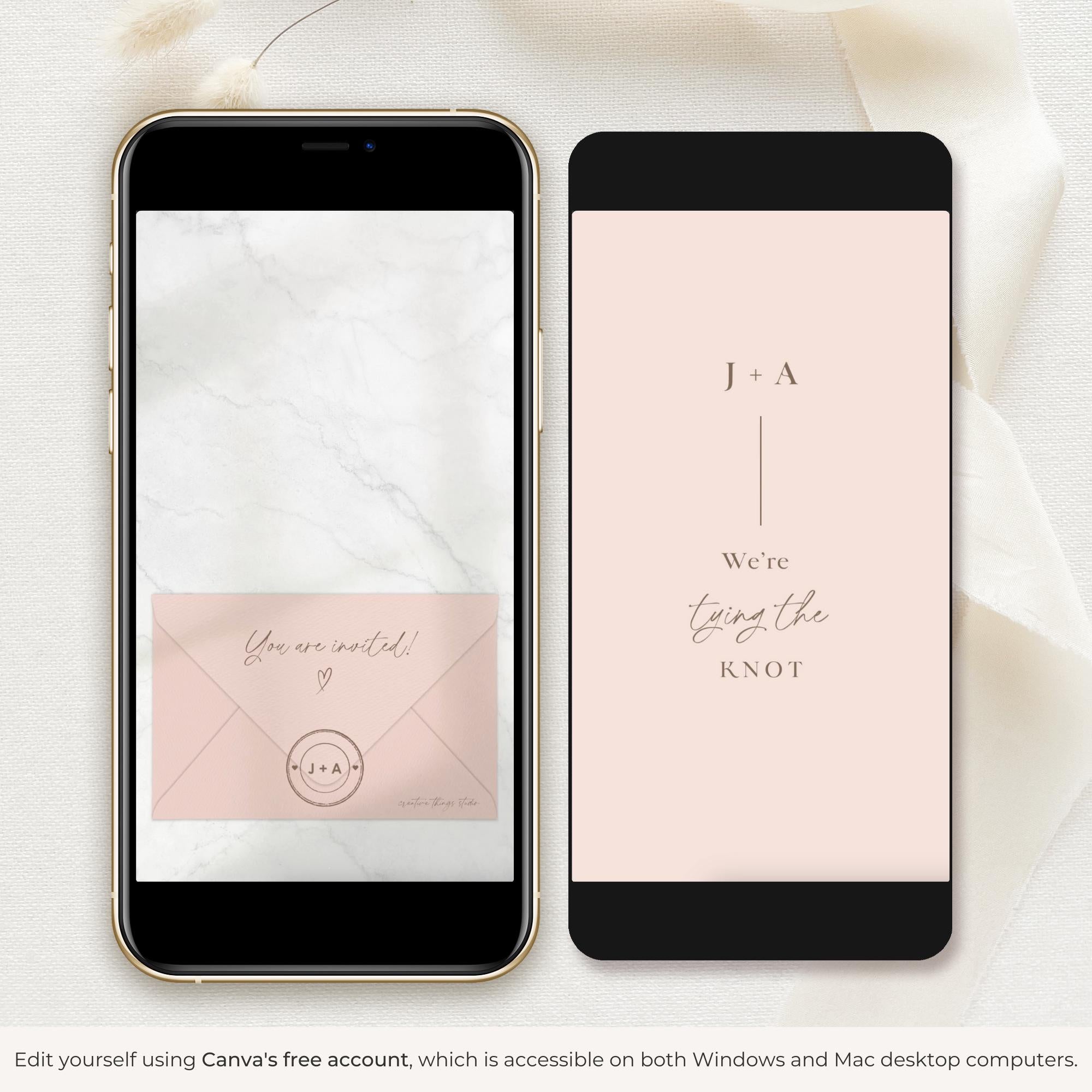 LAURA Save the Date Video Template - Blush Pink