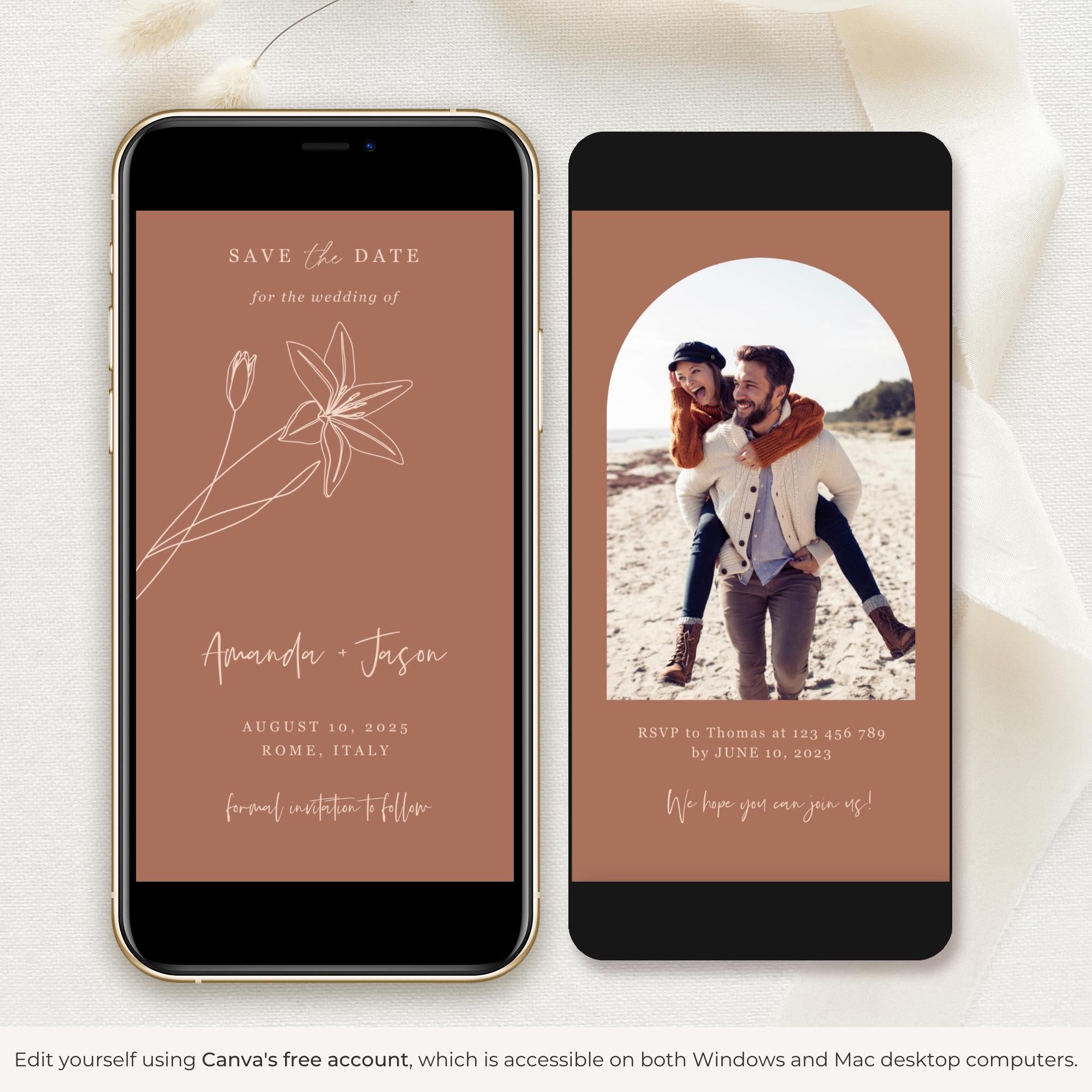 GIGLIOLA Save the Date Video Template - Terracotta