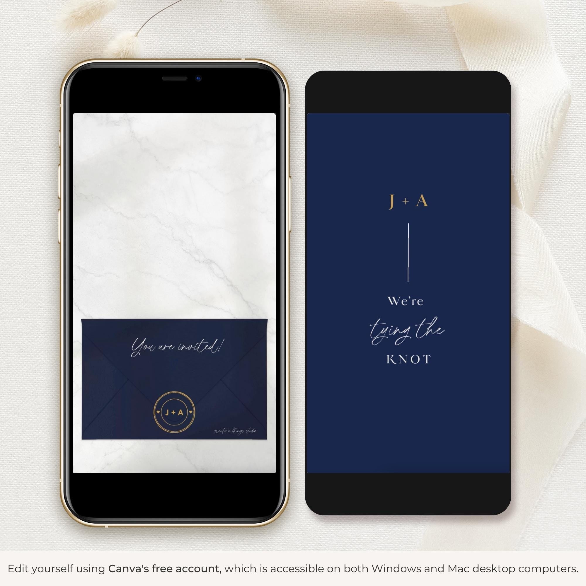 LAURA Save the Date Video Template - Blue Navy