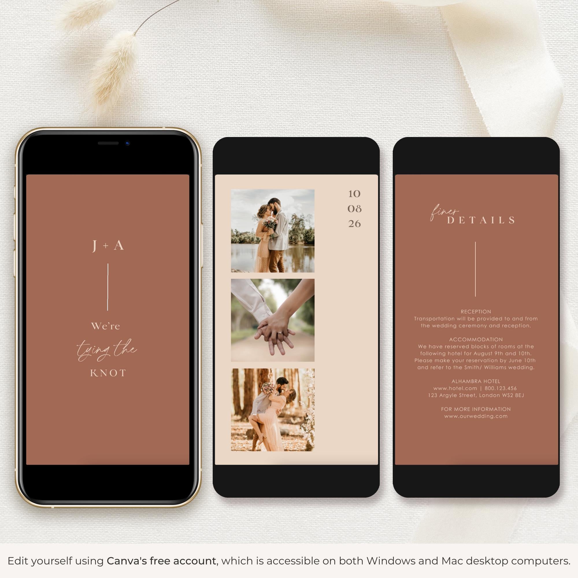 LAURA Wedding Invitation Video Template - Terracotta