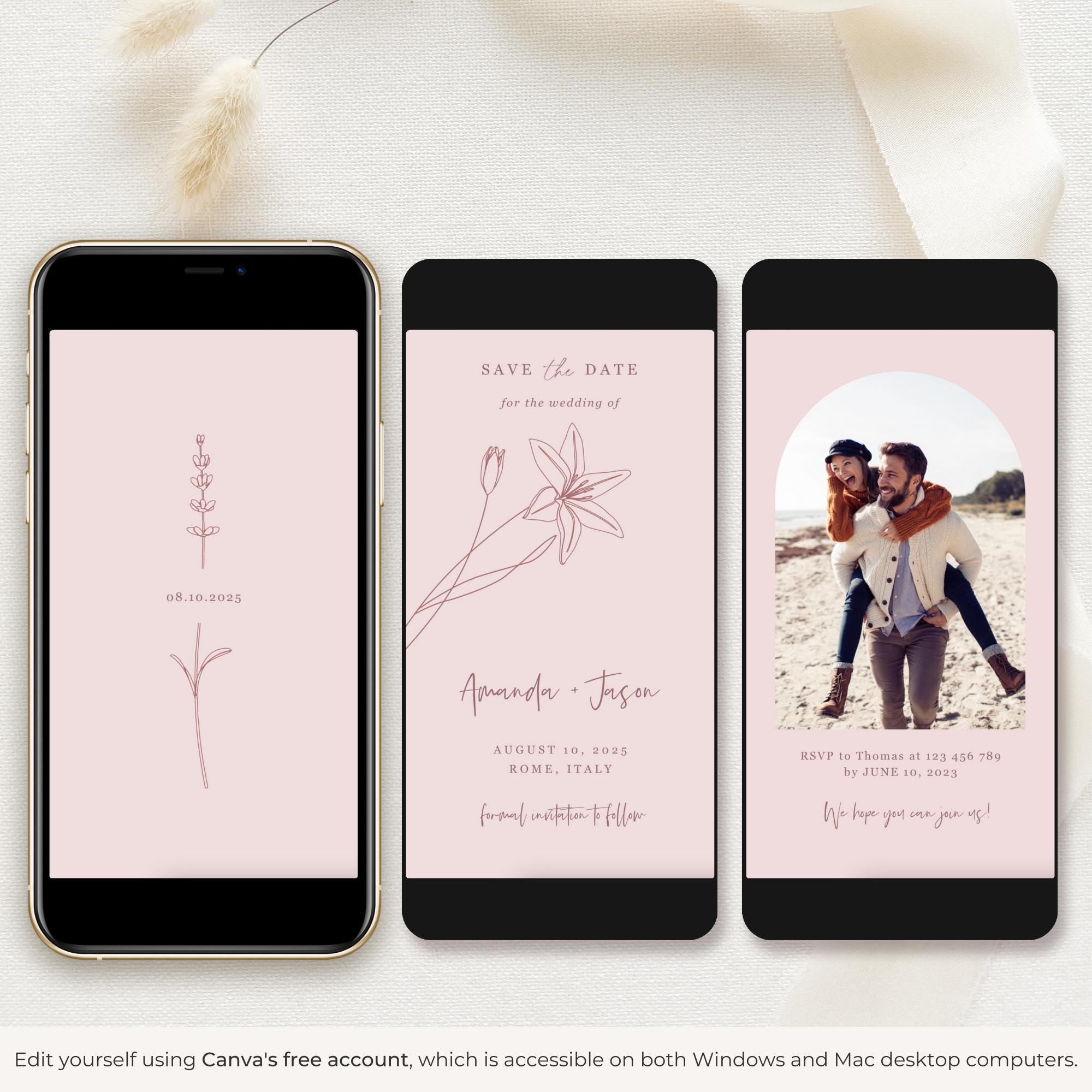 GIGLIOLA Save the Date Video Template - Pink