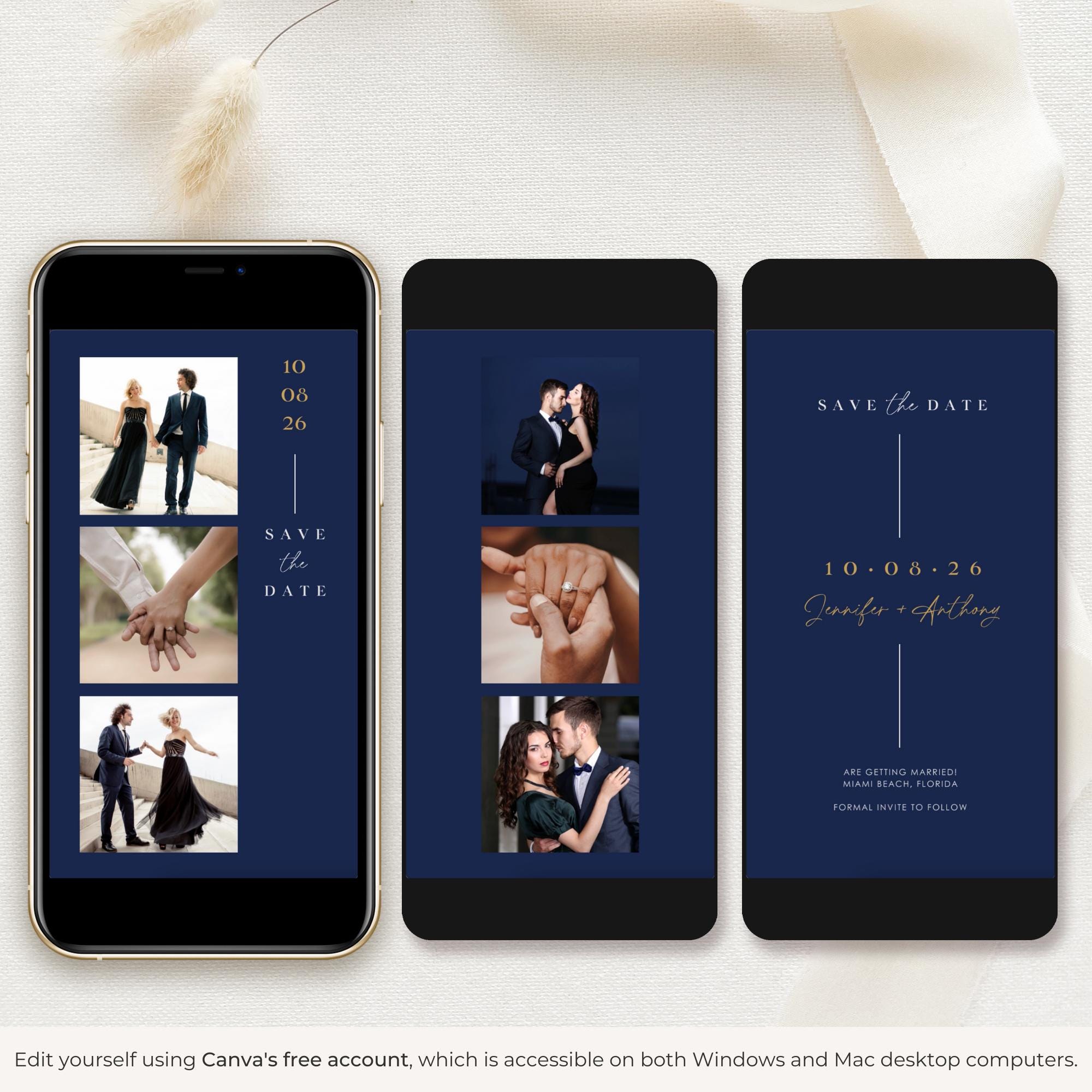LAURA Save the Date Video Template - Blue Navy