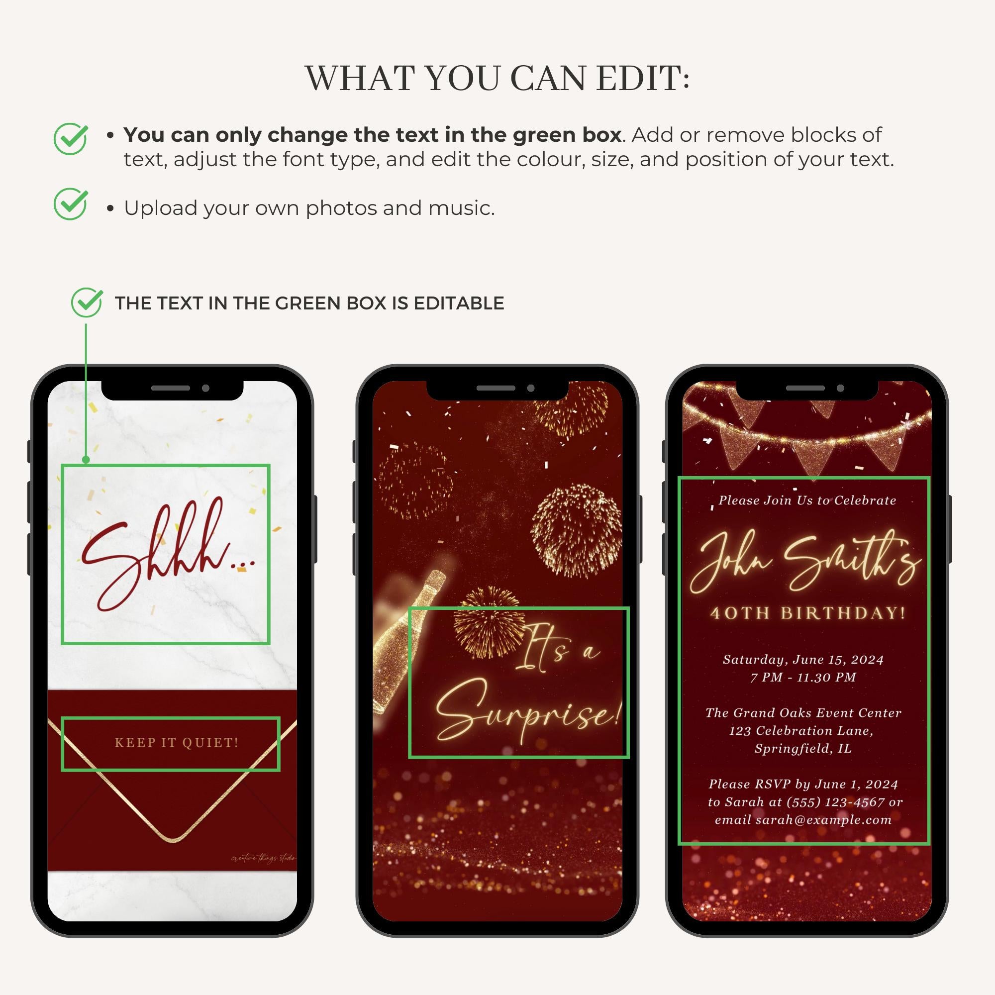 LUSTER Birthday Invitation Video - Red