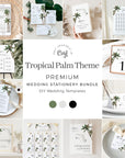 KONA Tropical Palm Tree Wedding Stationery Template Bundle
