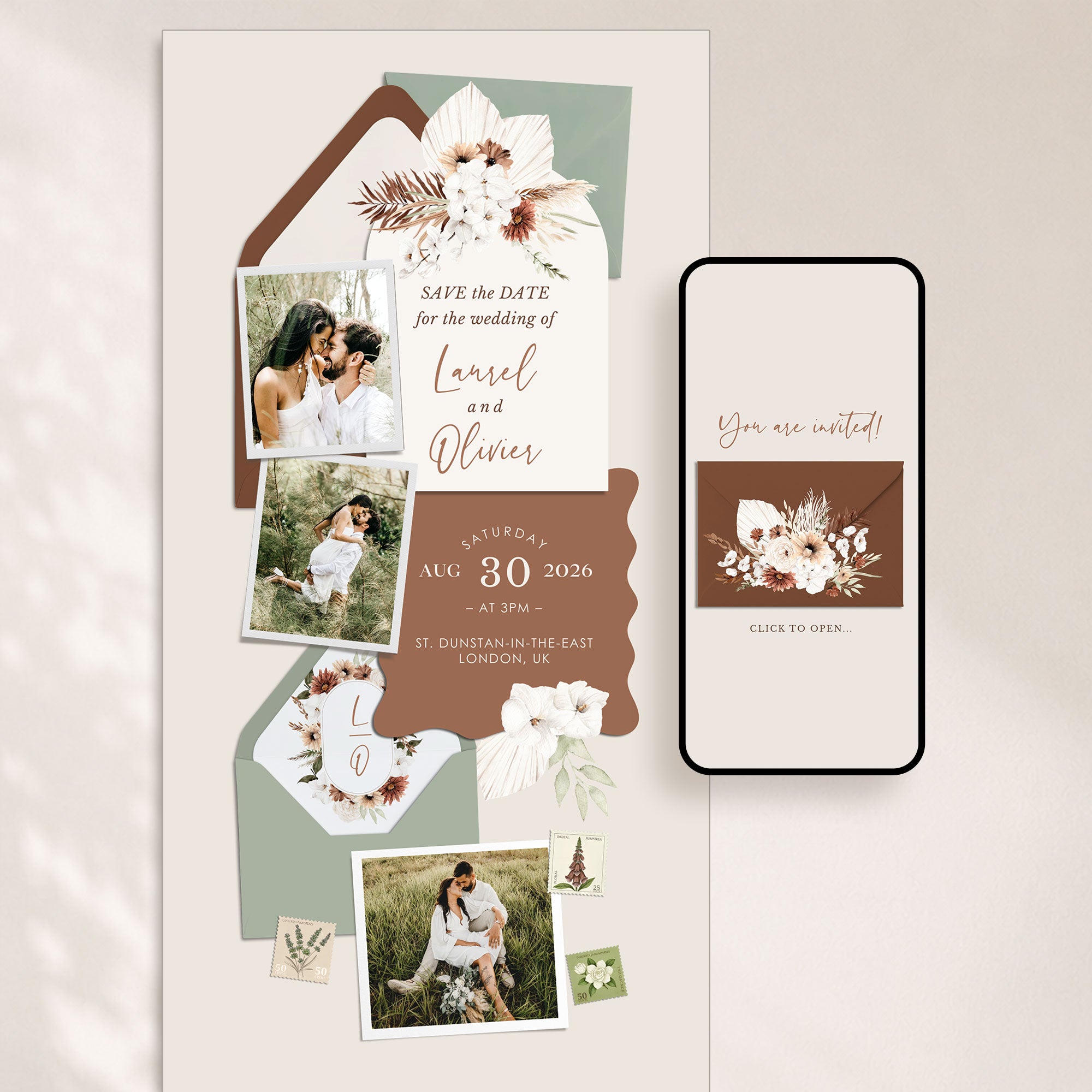 LAUREL Boho Online Digital Save the Date