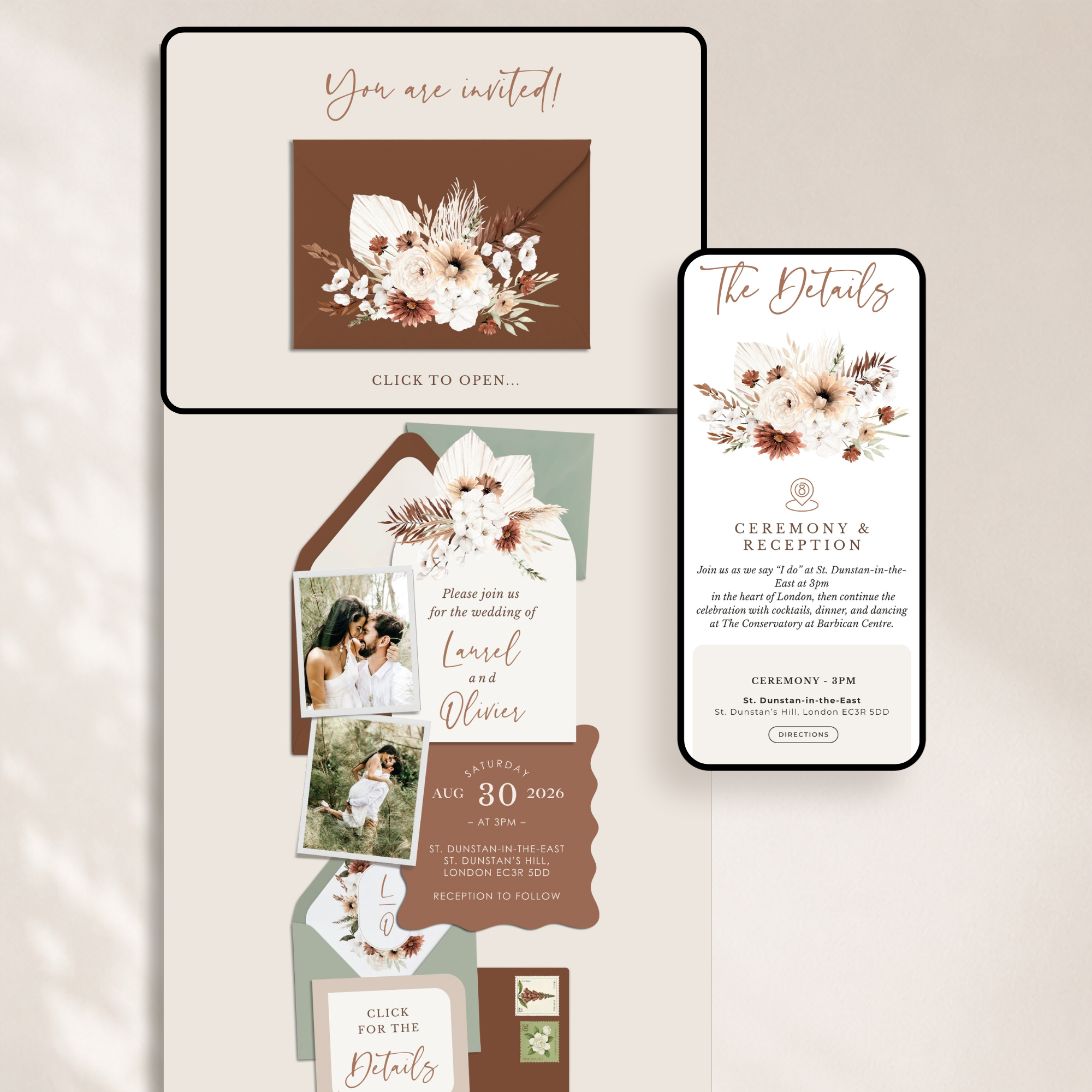 LAUREL Wedding Website Template for Canva with RSVP