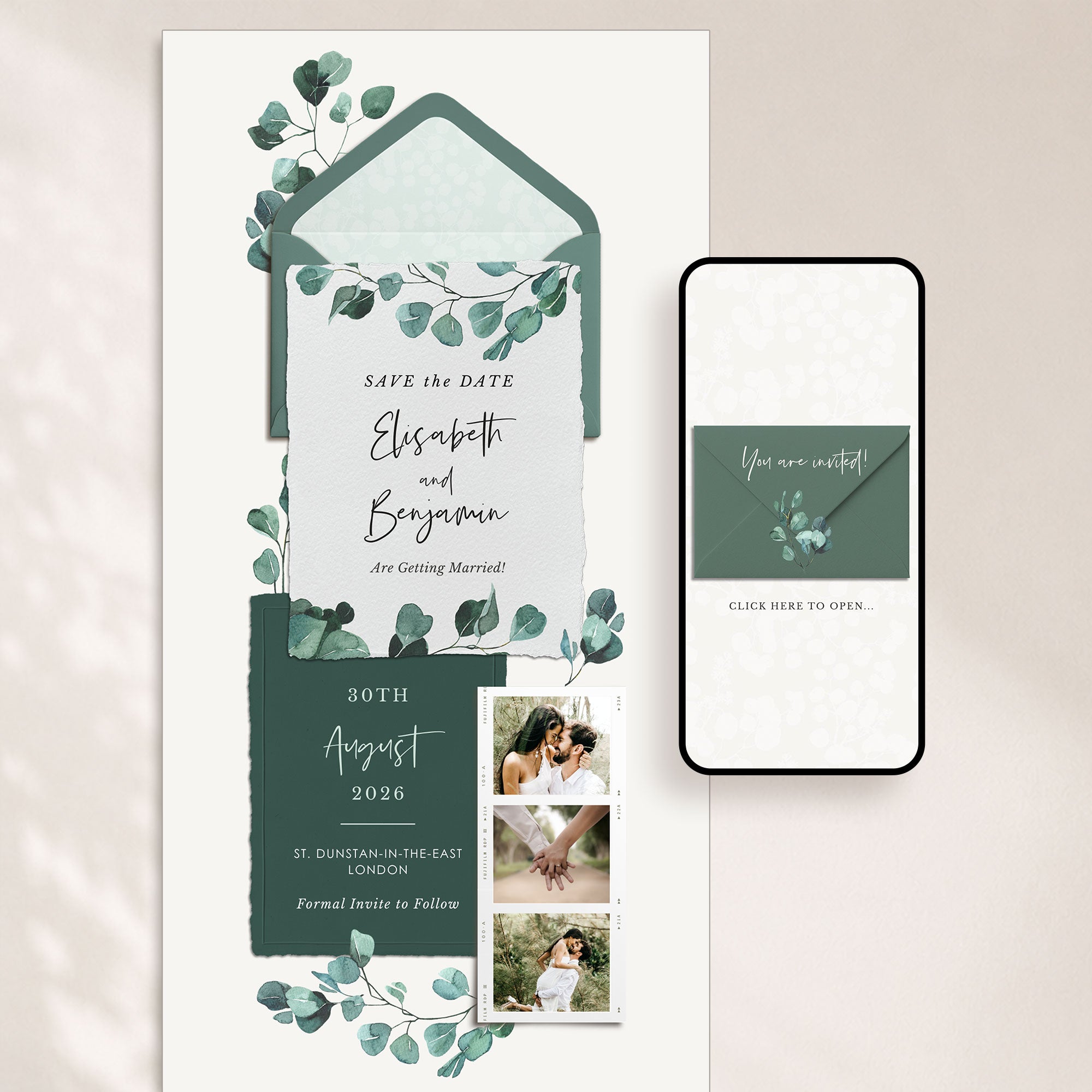 LUISA Eucalyptus Online Digital Save the Date