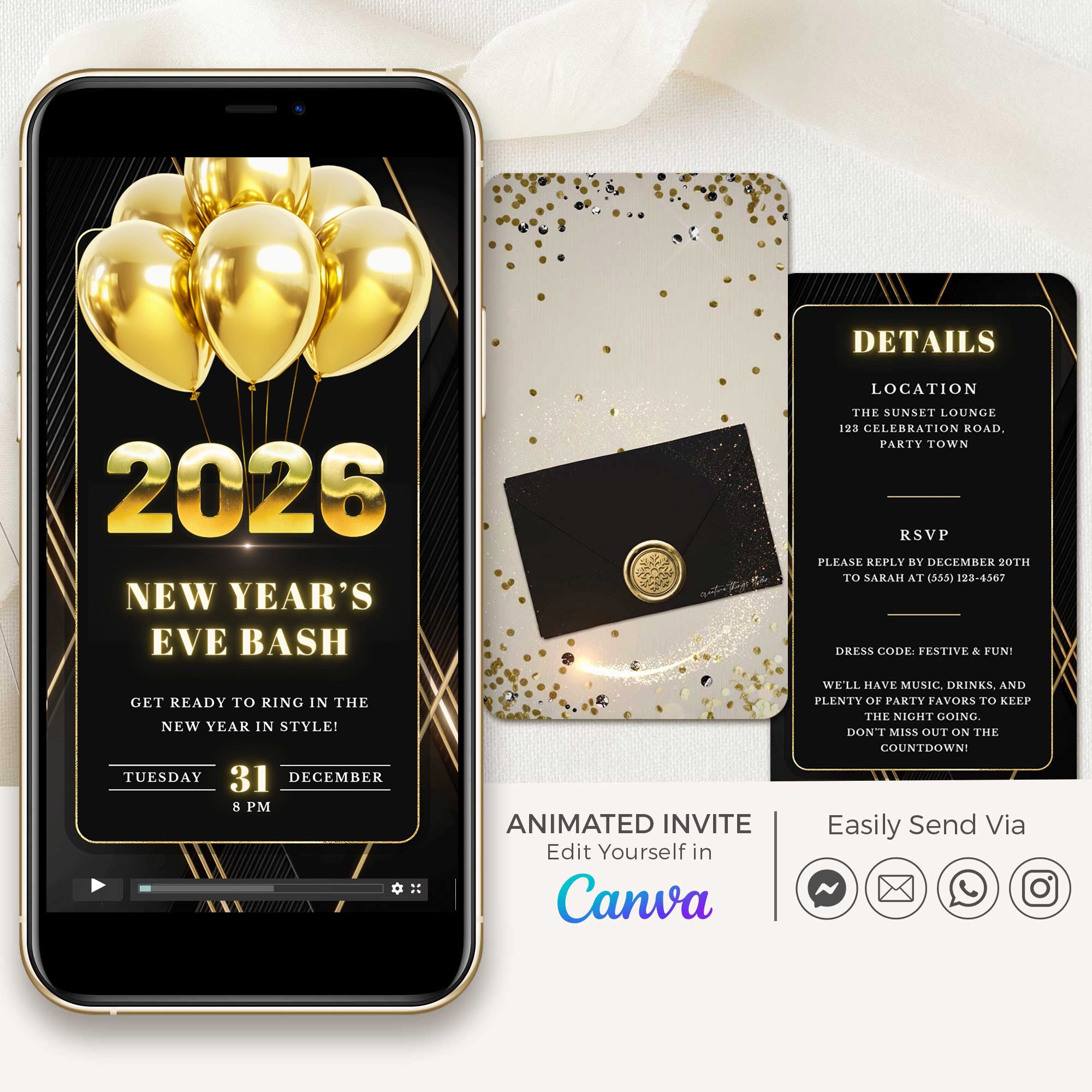 Animated Invitation to A New Year Party