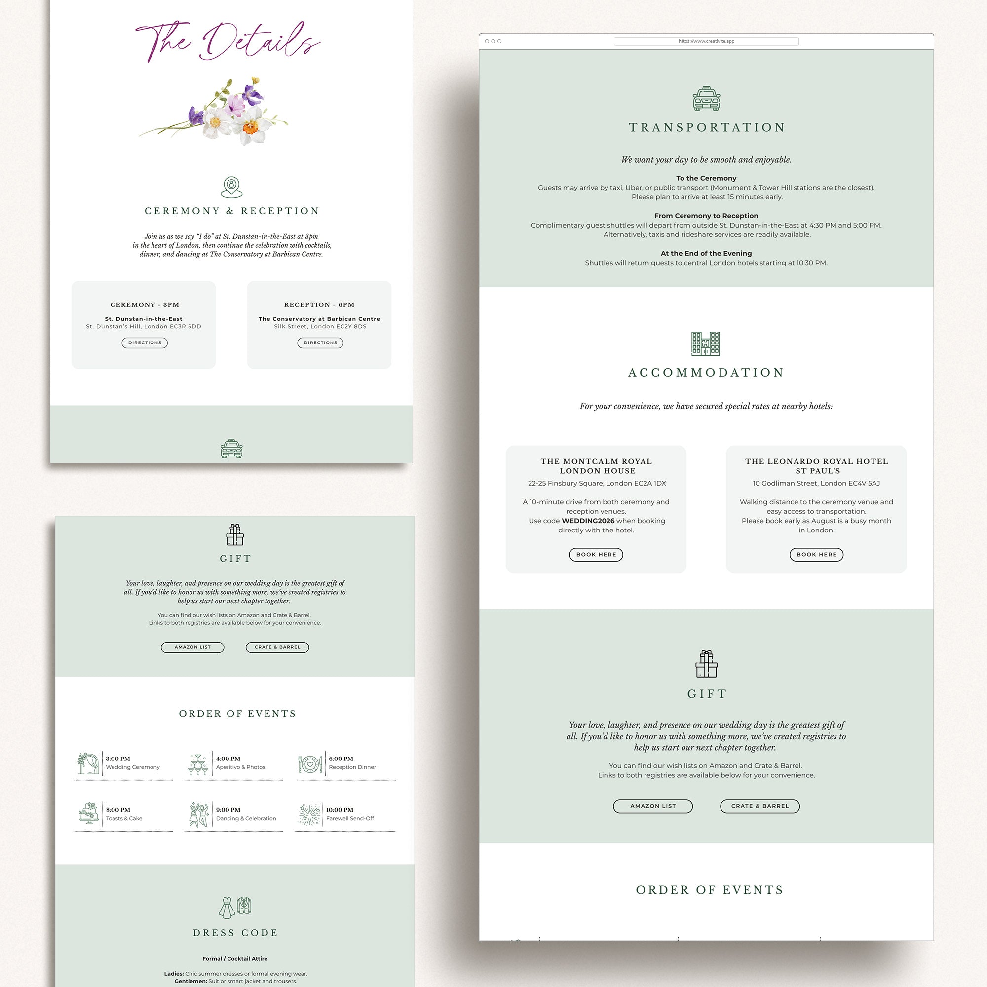 CLOE Wildflowers Online Digital Wedding Invitation