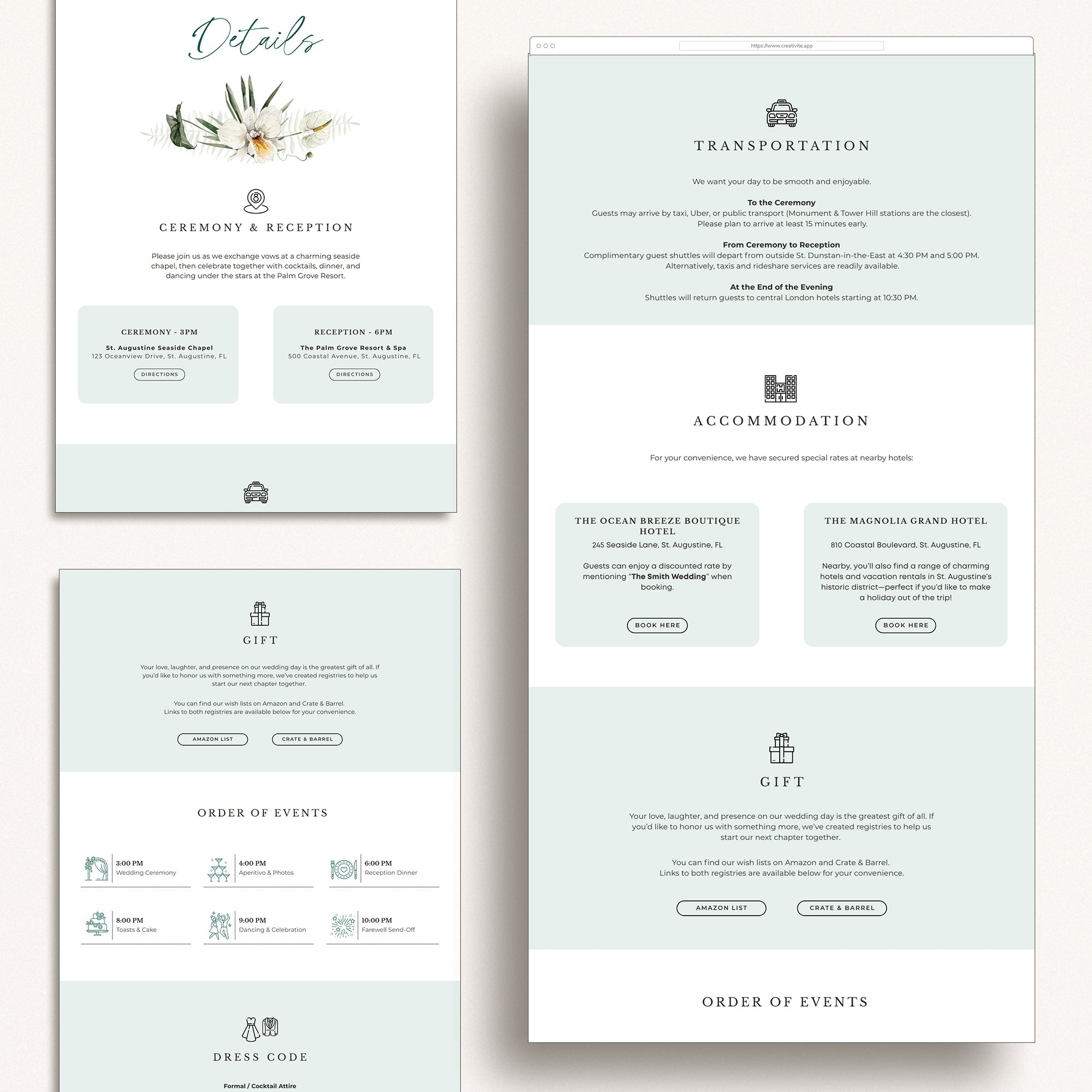 ISLA Tropical Online Digital Wedding Invitation