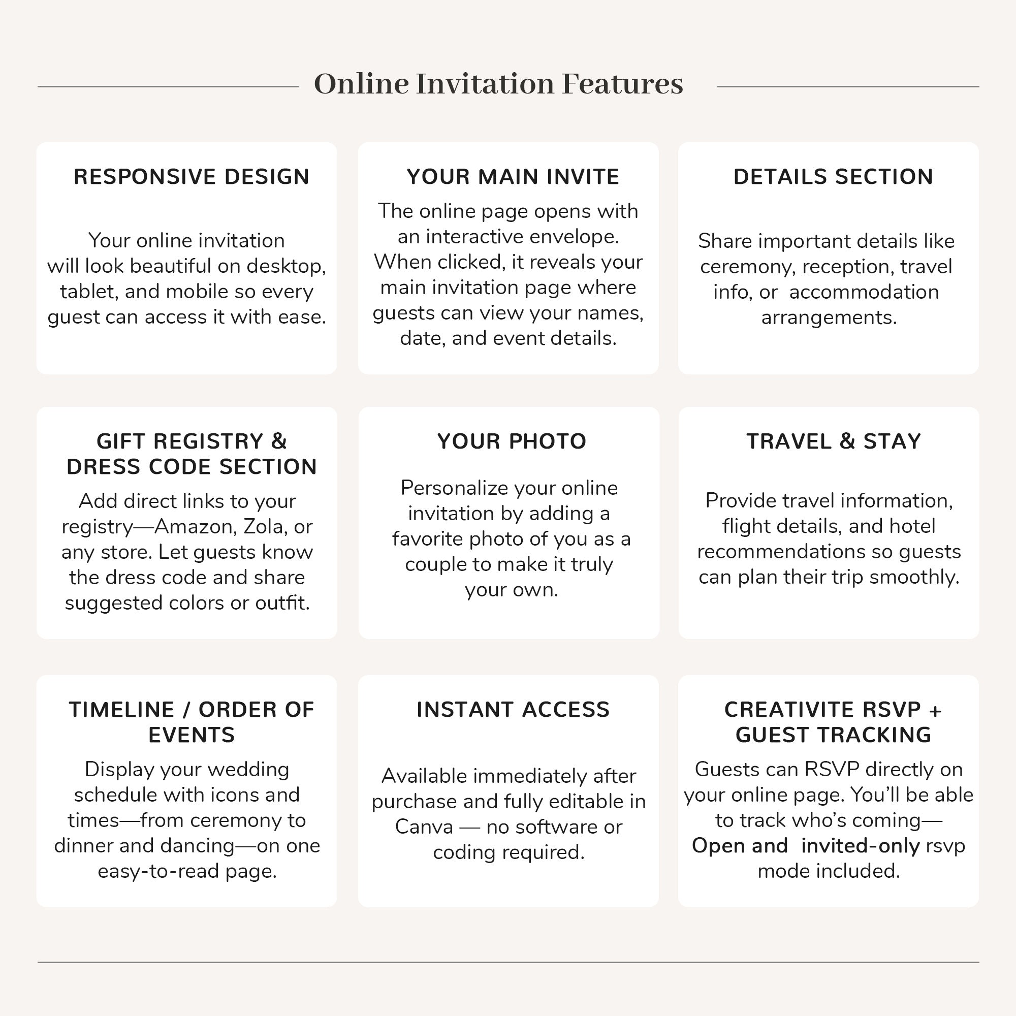 SOFIA Digital Passport Wedding Invitation With Online Rsvp