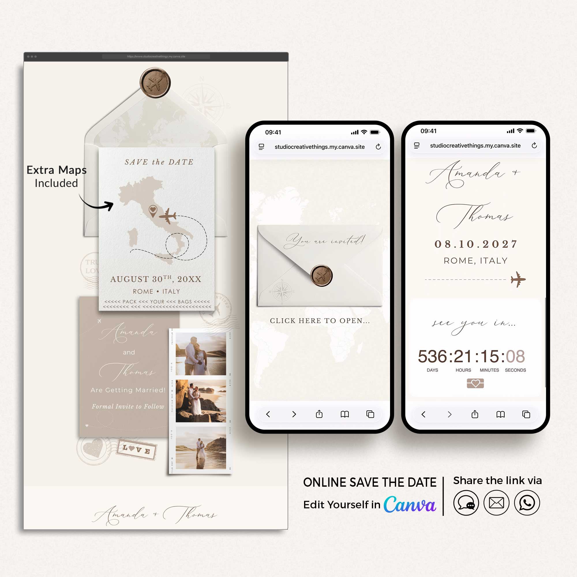 SOFIA Travel-Theme Online Digital Save the Date