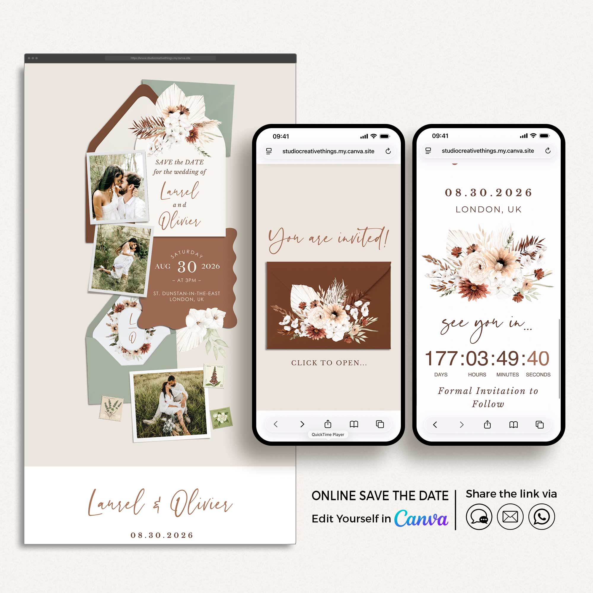 LAUREL Boho Online Digital Save the Date