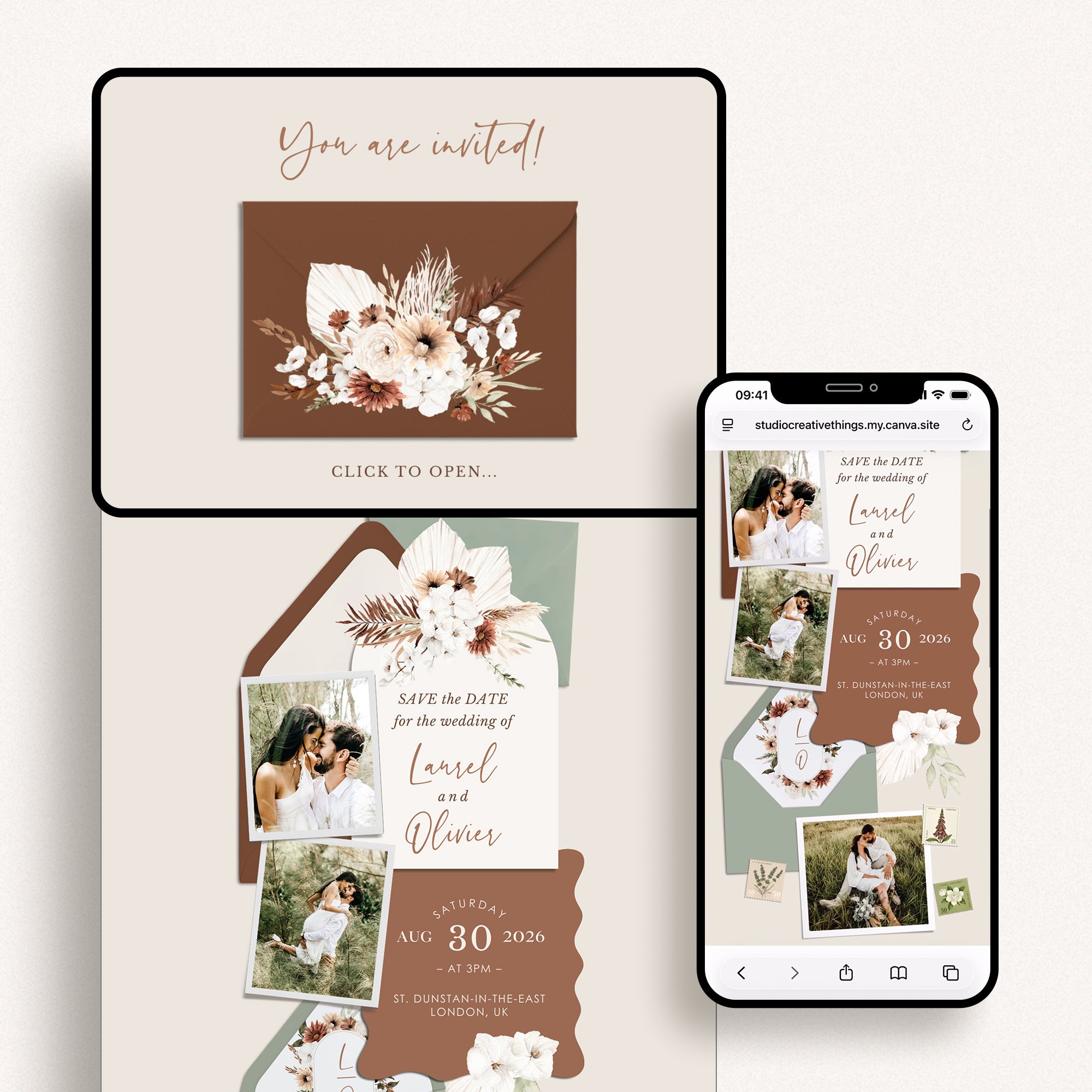 LAUREL Boho Online Digital Save the Date