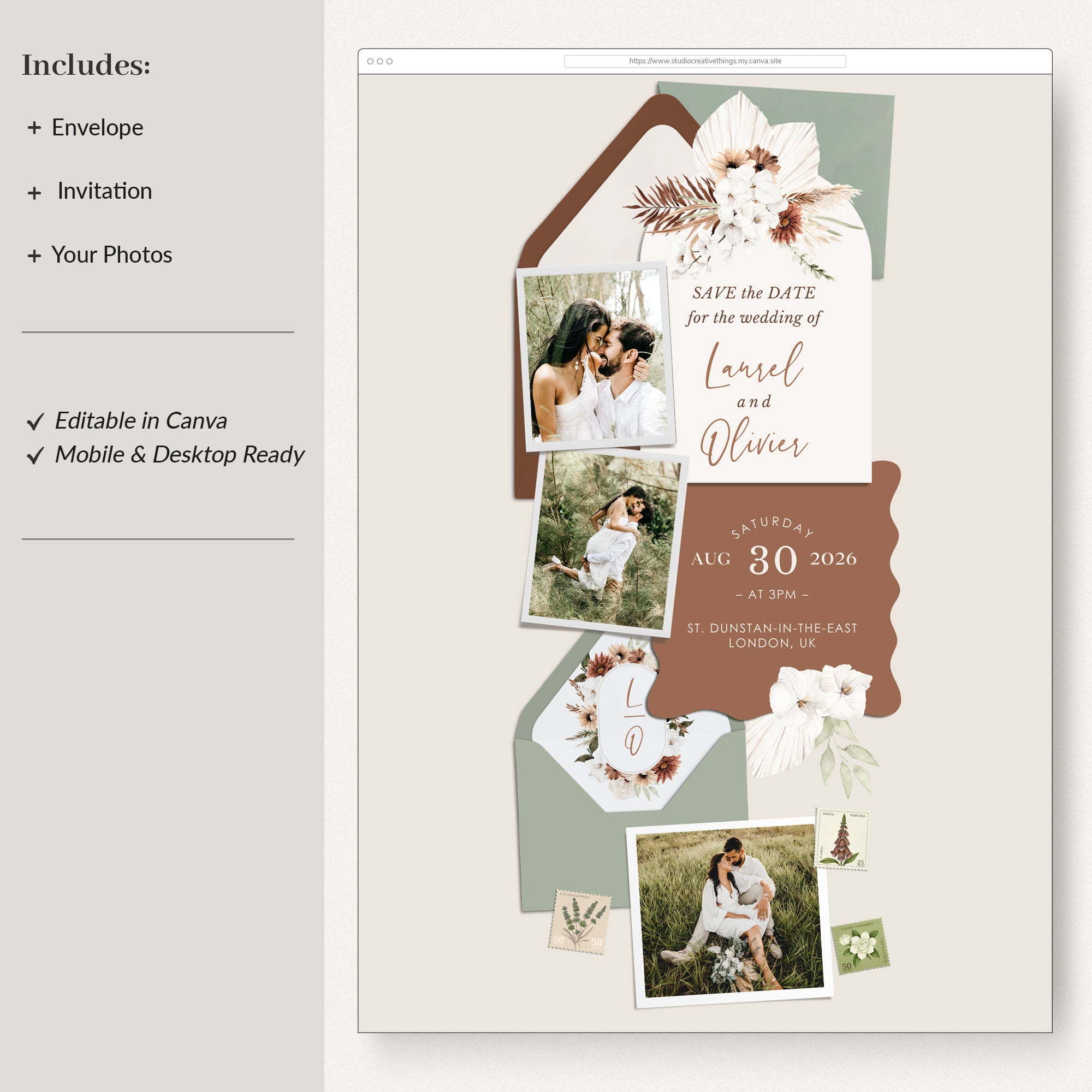 LAUREL Boho Online Digital Save the Date