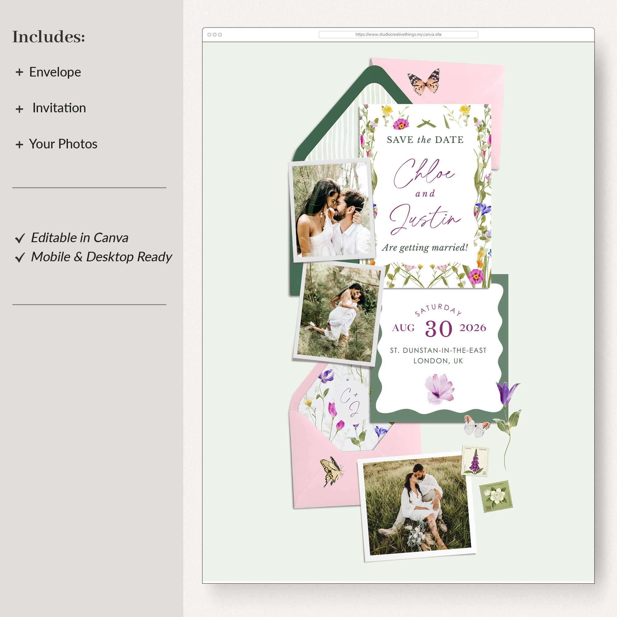 CLOE Spring Wedding Online Digital Save the Date