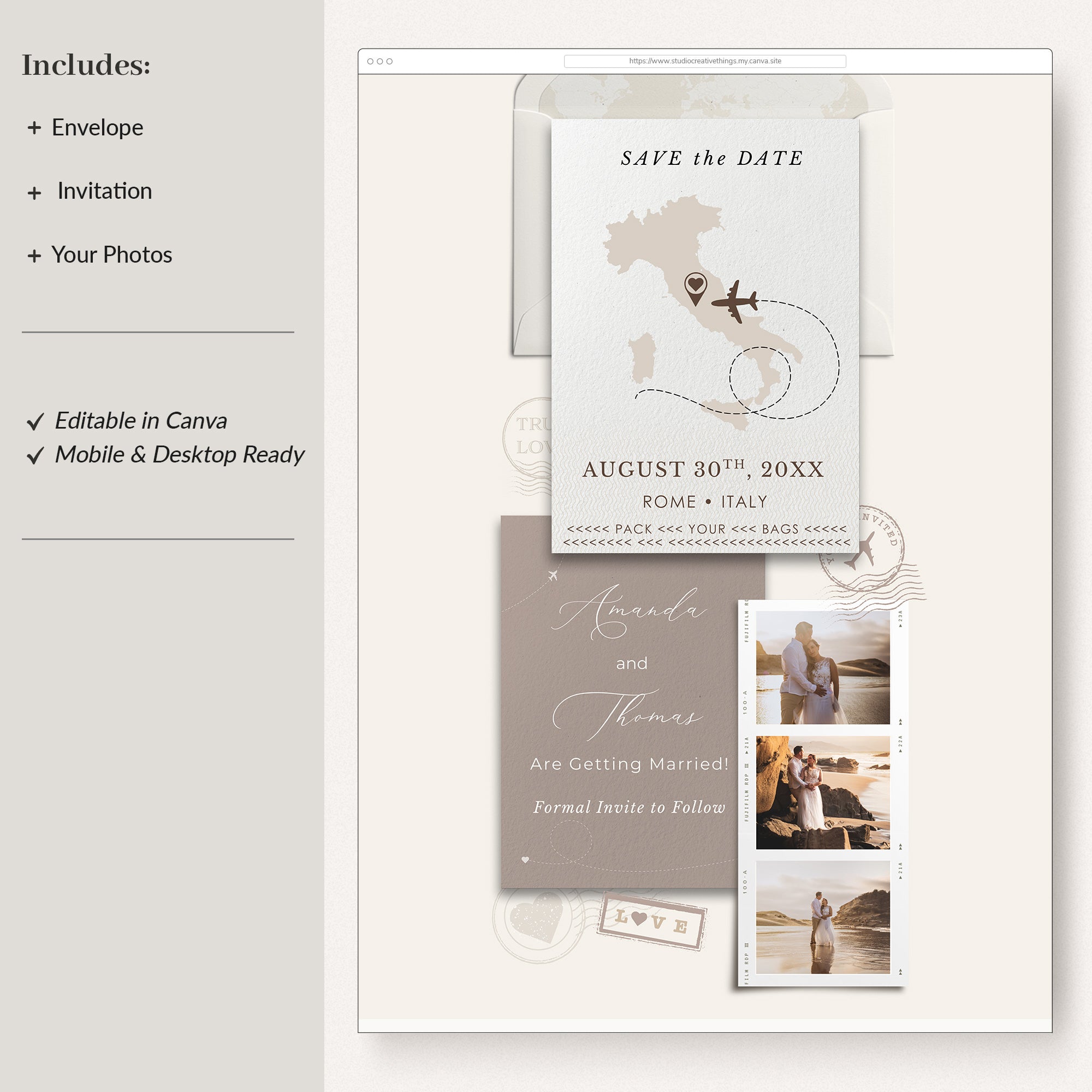 SOFIA Travel-Theme Online Digital Save the Date