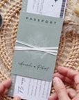 US Sage Green PassportWedding Invitation Template