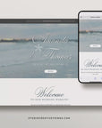 Beach Themed Canva Wedding Website Template with Online RSVP