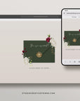 FLORA Online Digital Save the Date - Olive & Burgundy
