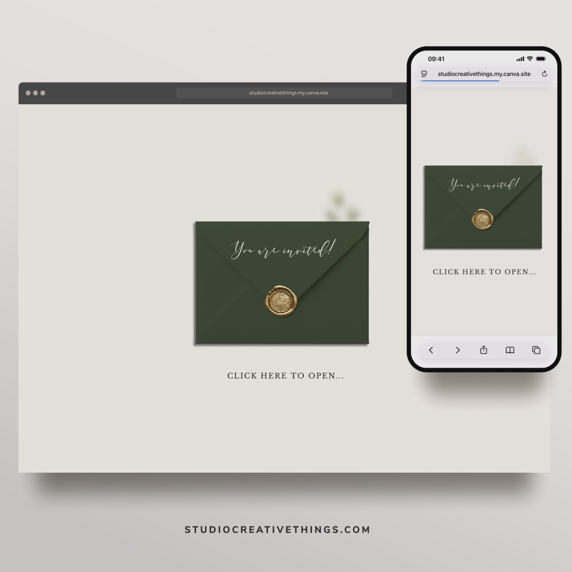 Rustic Online Digital Save the Date with Calendar – Creative Things Studio