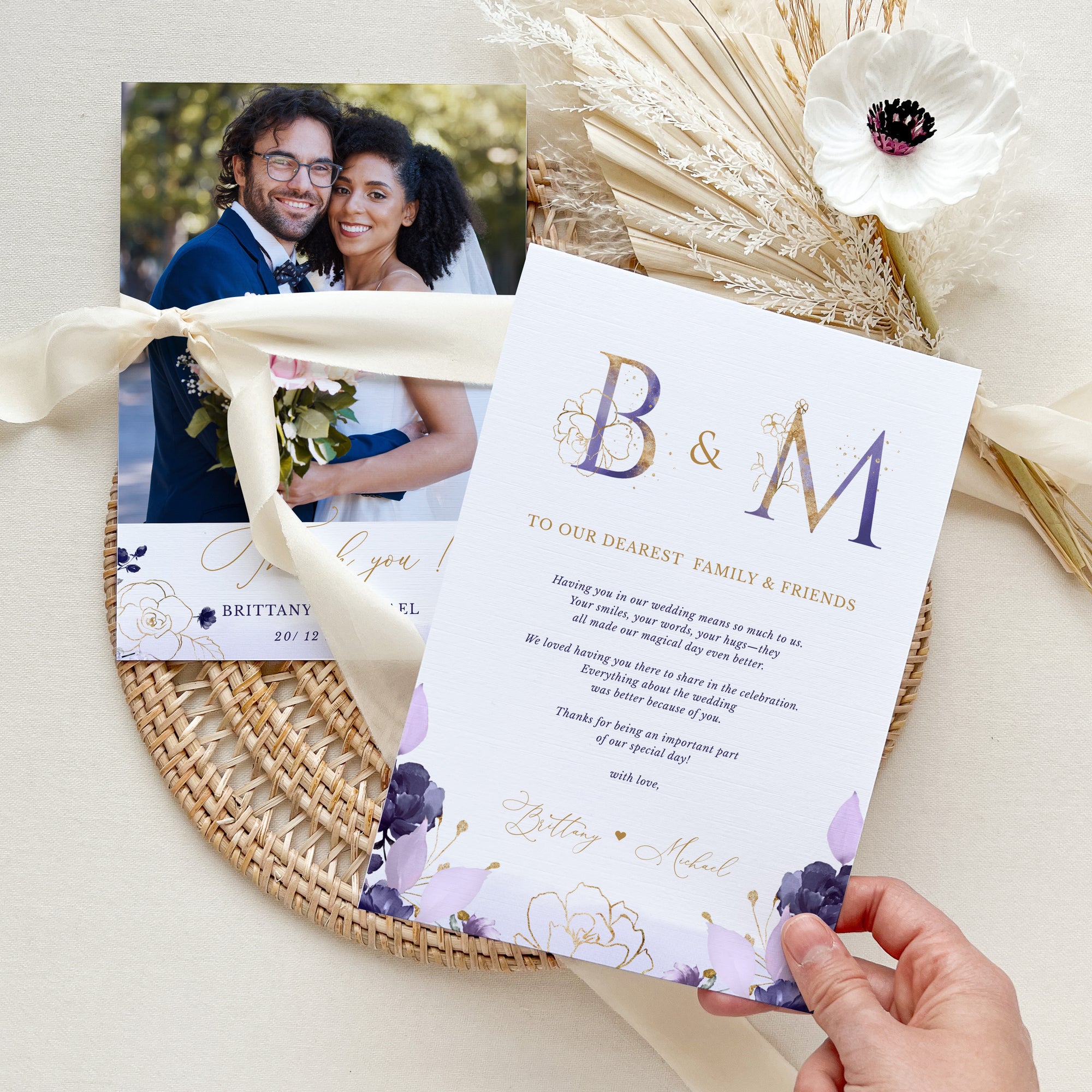 VIOLETTA Printable Wedding Thank You Card