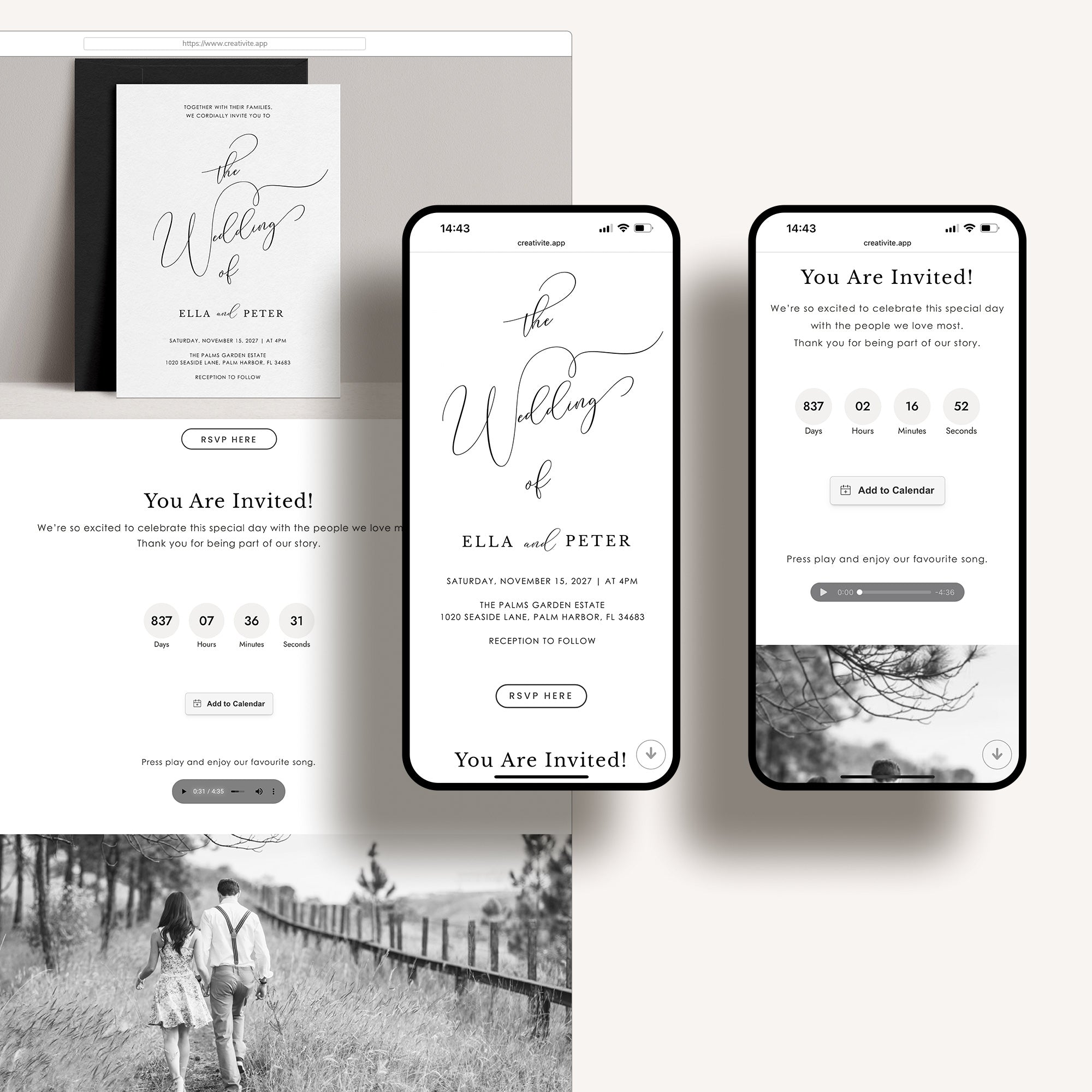 Webpage with Online RSVP – Premium Upgrade for Digital Invites