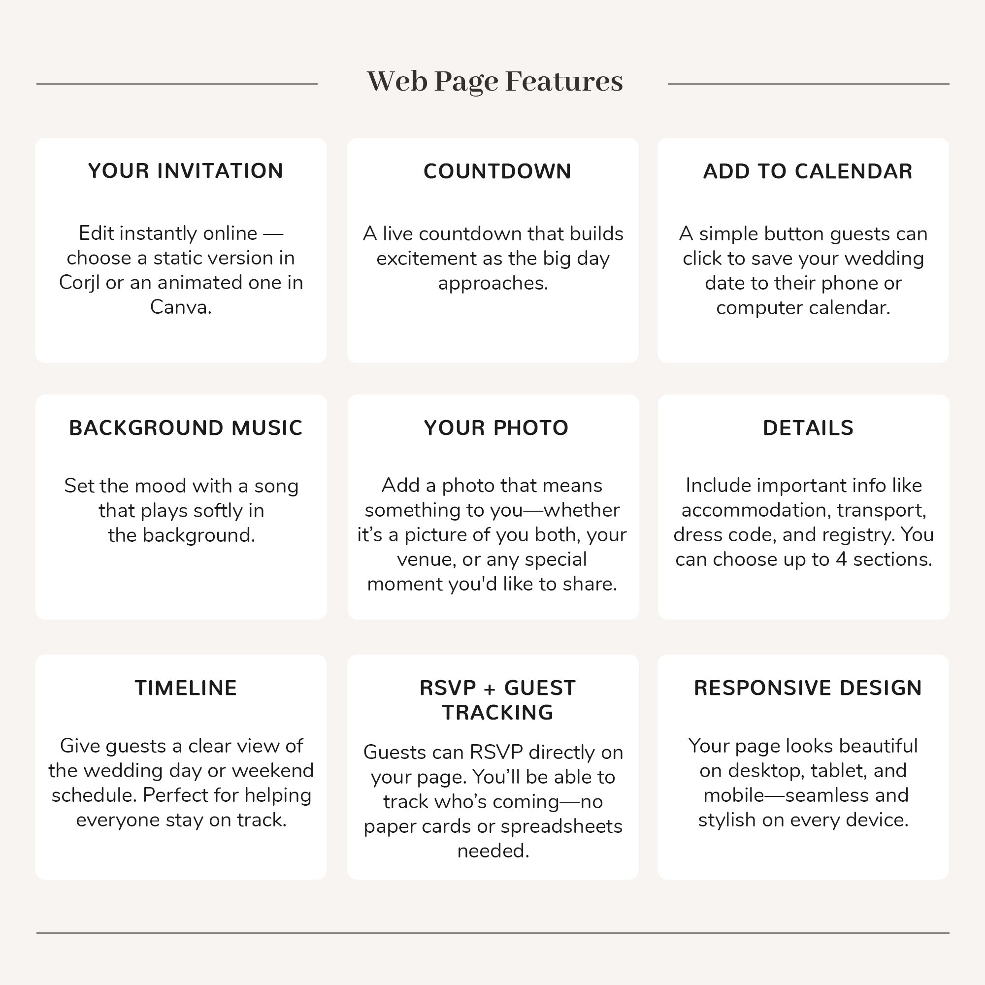 Webpage with Online RSVP – Premium Upgrade for Digital Invites