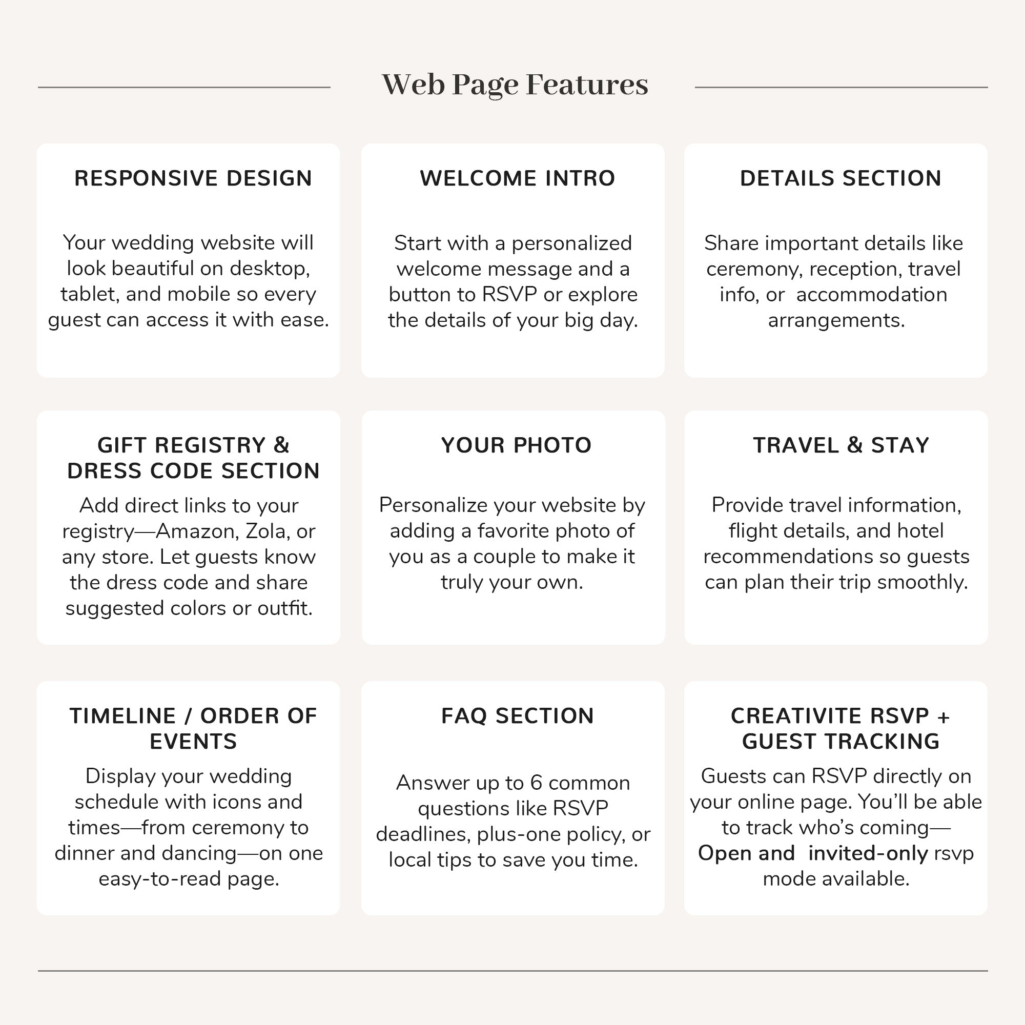 SOFIA Destination Wedding Website Template for Canva with RSVP