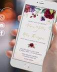 Rossella | Burgundy Electronic Wedding Invitation