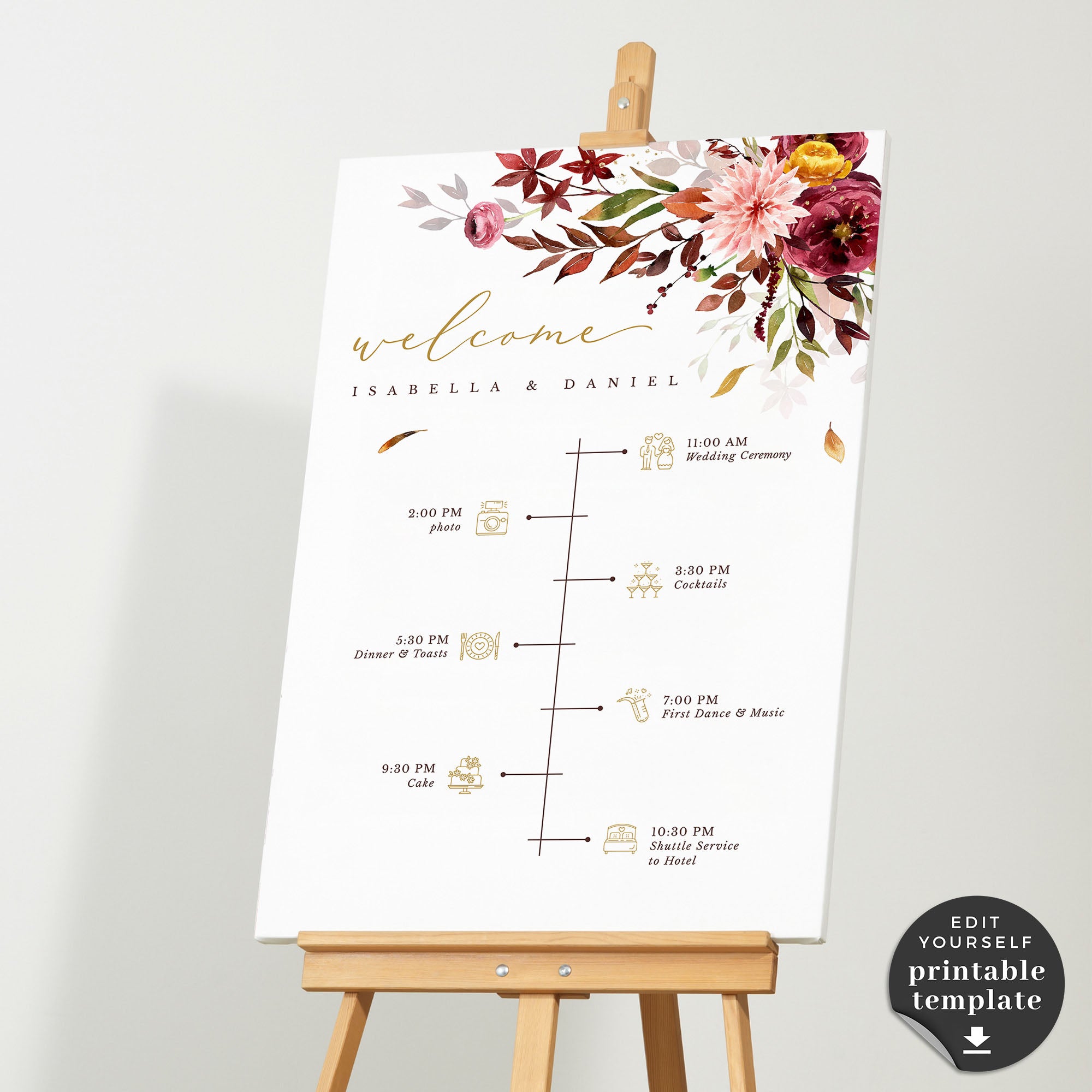 Ambra | Fall Wedding Order of Events Template