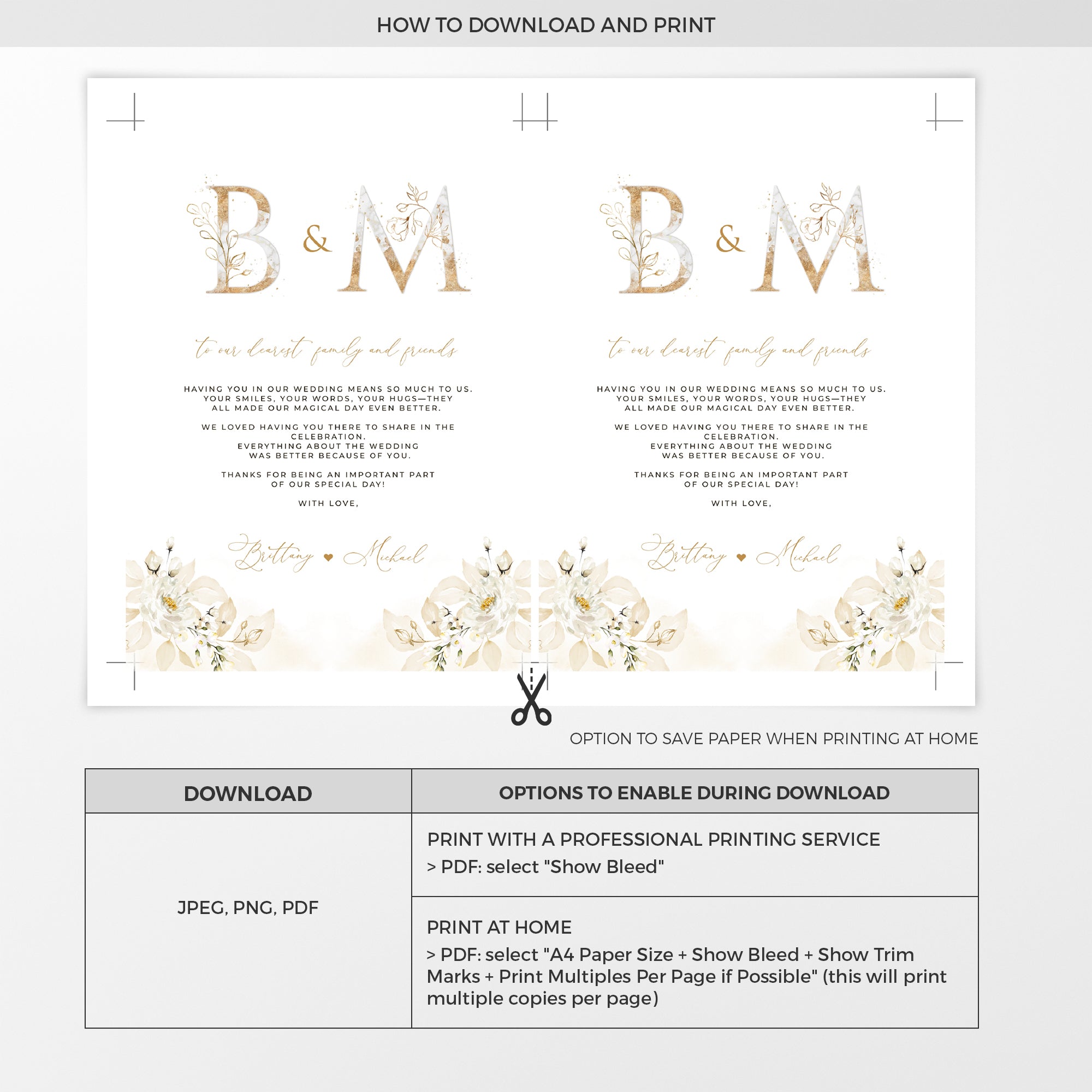 Dora | Elegant Printable Thank You Card Template