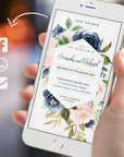 Digital Wedding Invitation Blush Navy & Gold