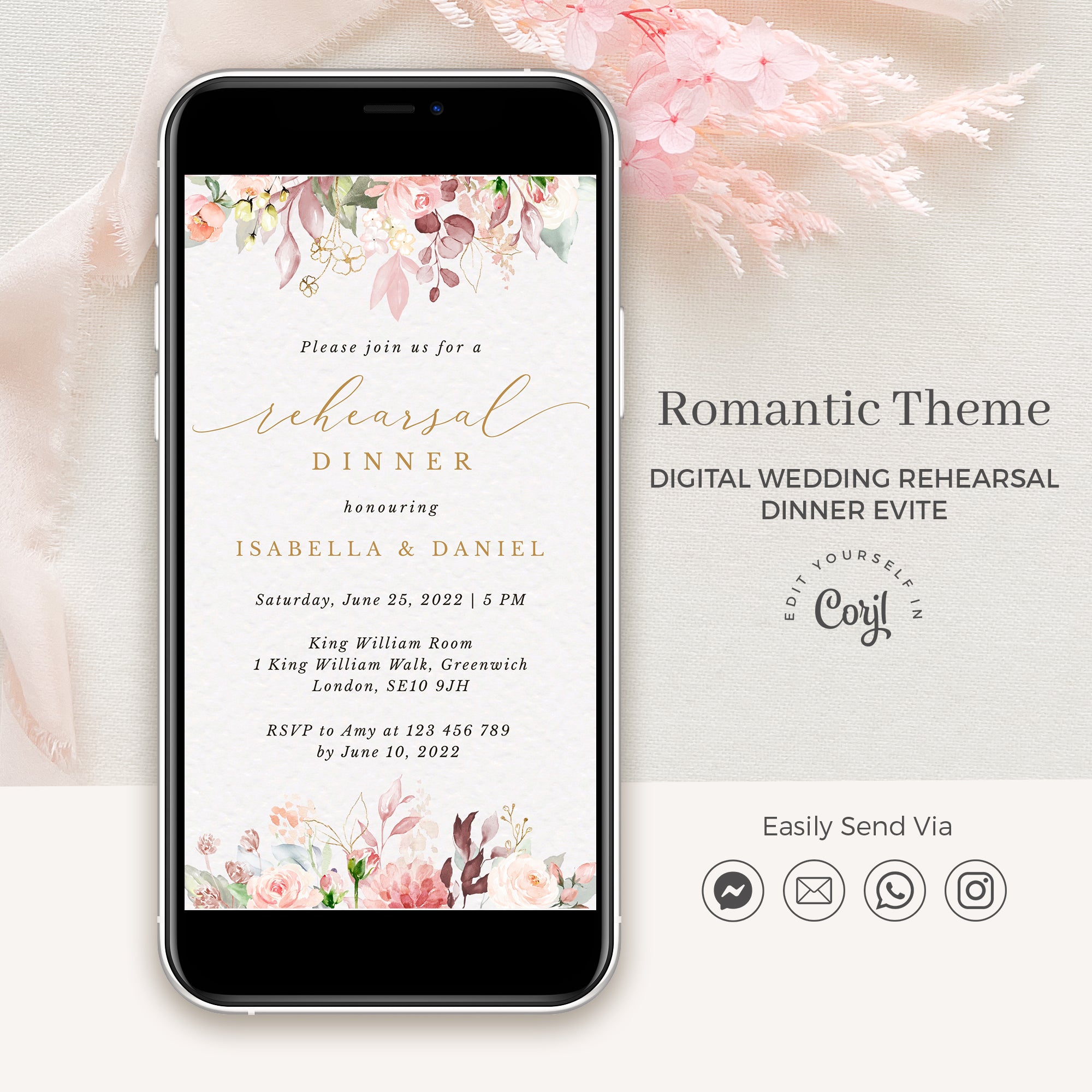 FIORELLA Evite Rehearsal Dinner Invitations