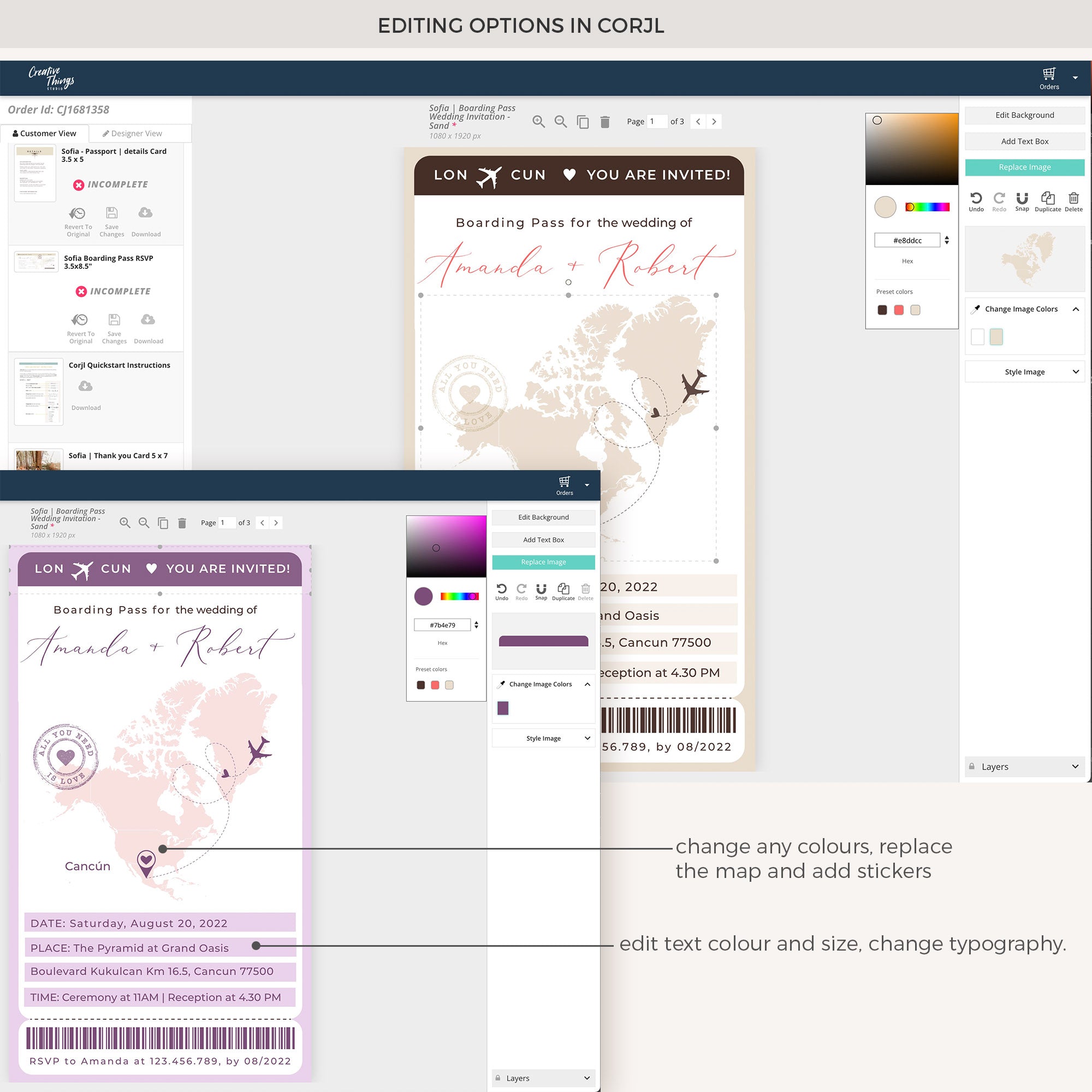 Sofia | Boarding Pass Wedding Invitation Digital