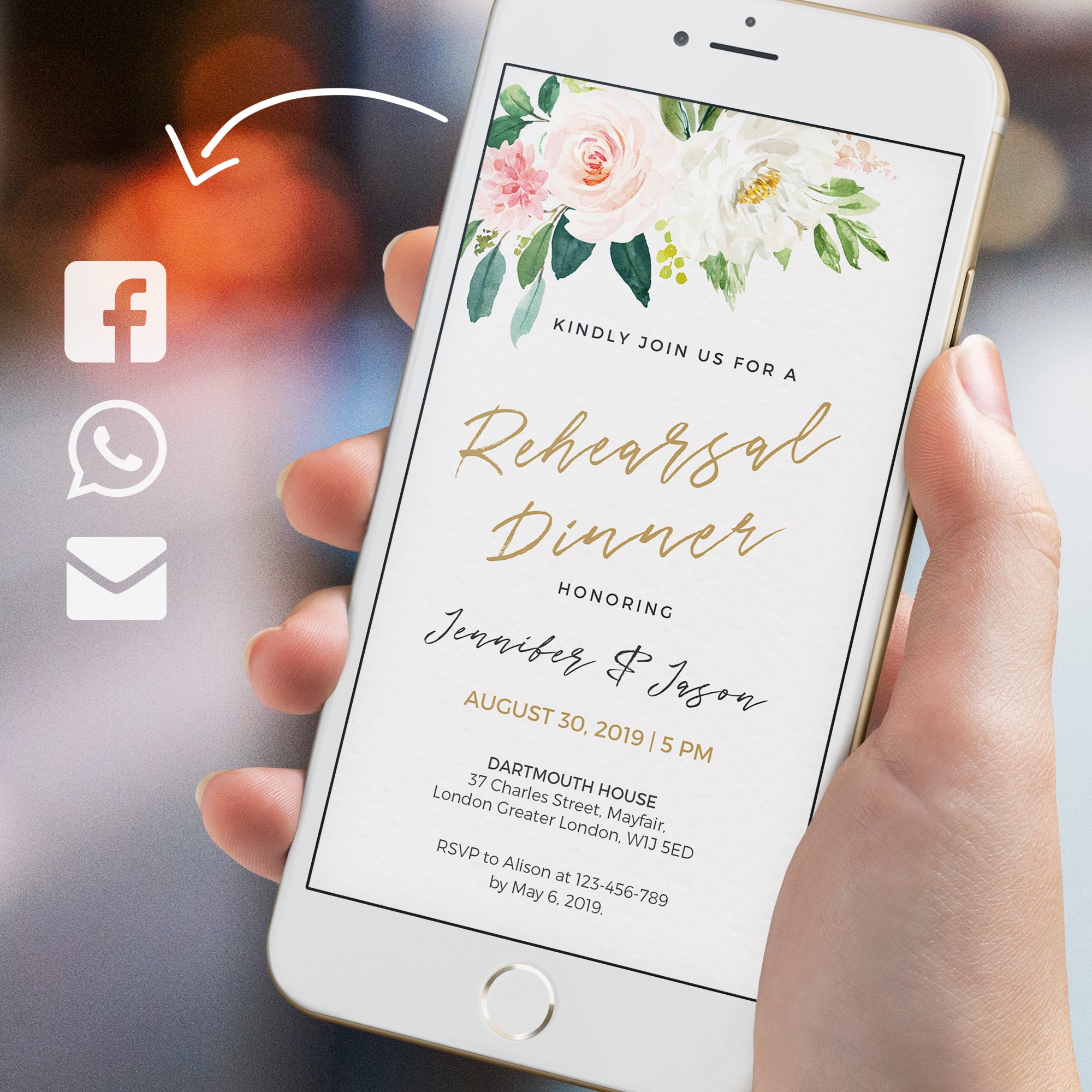 GEMMA Wedding Rehearsal Dinner Electronic Invitation
