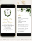 PALMA Tropical Wedding Digital Invites with Rsvp