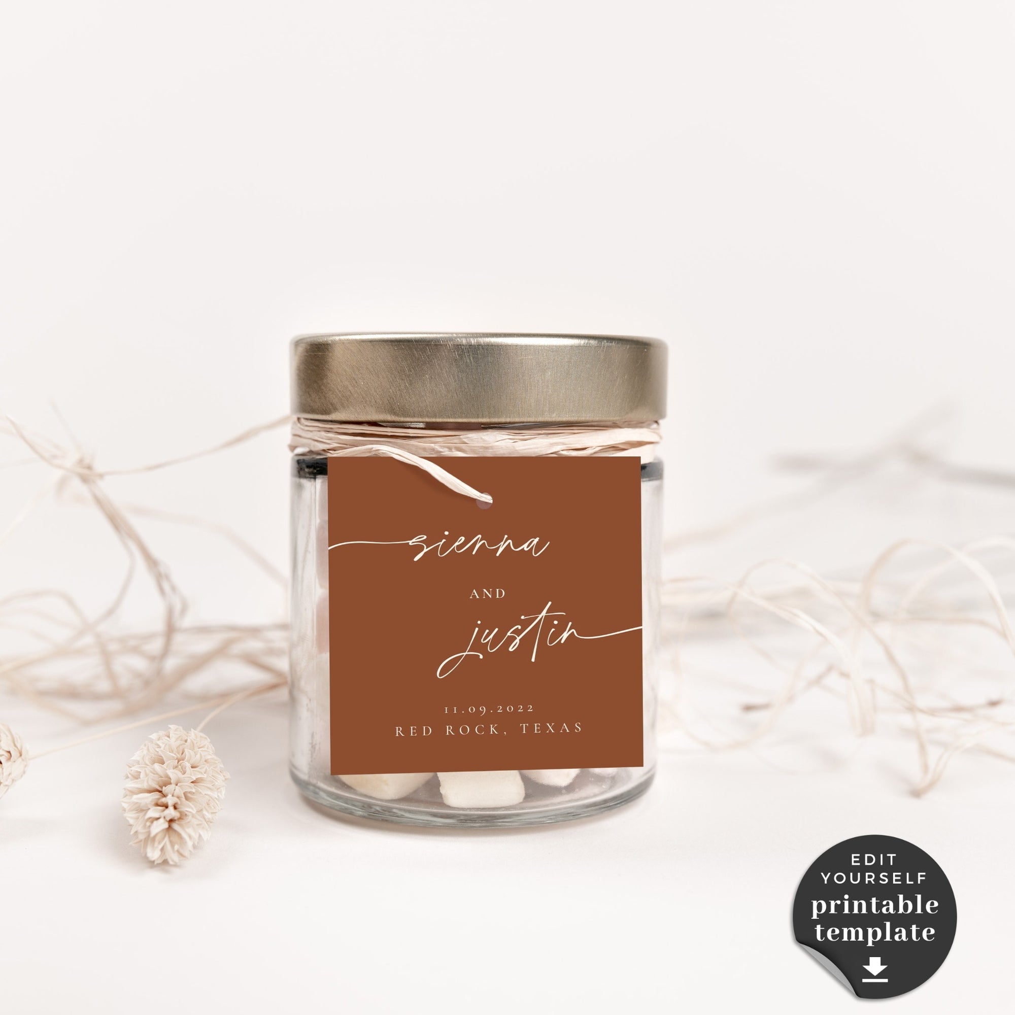 SIENNA Terracotta Thank You Tags Printable