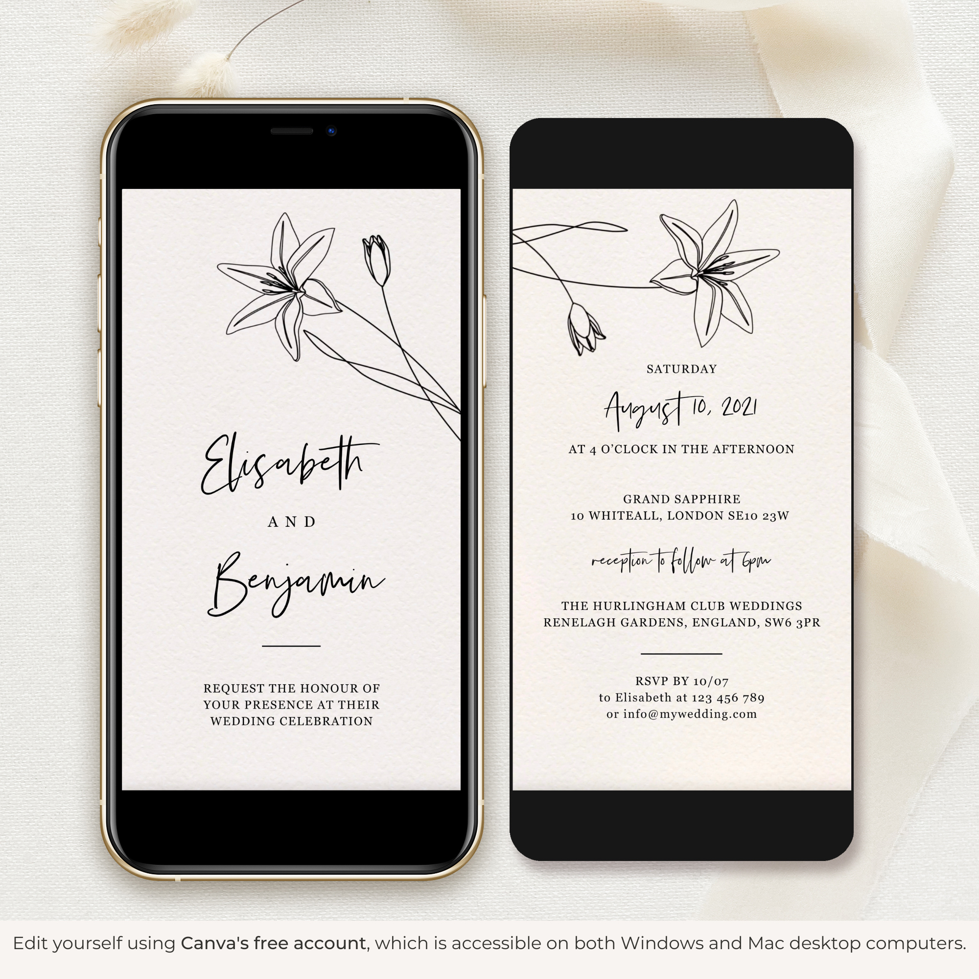 GIGLIOLA Wedding Invitation Video Template - White