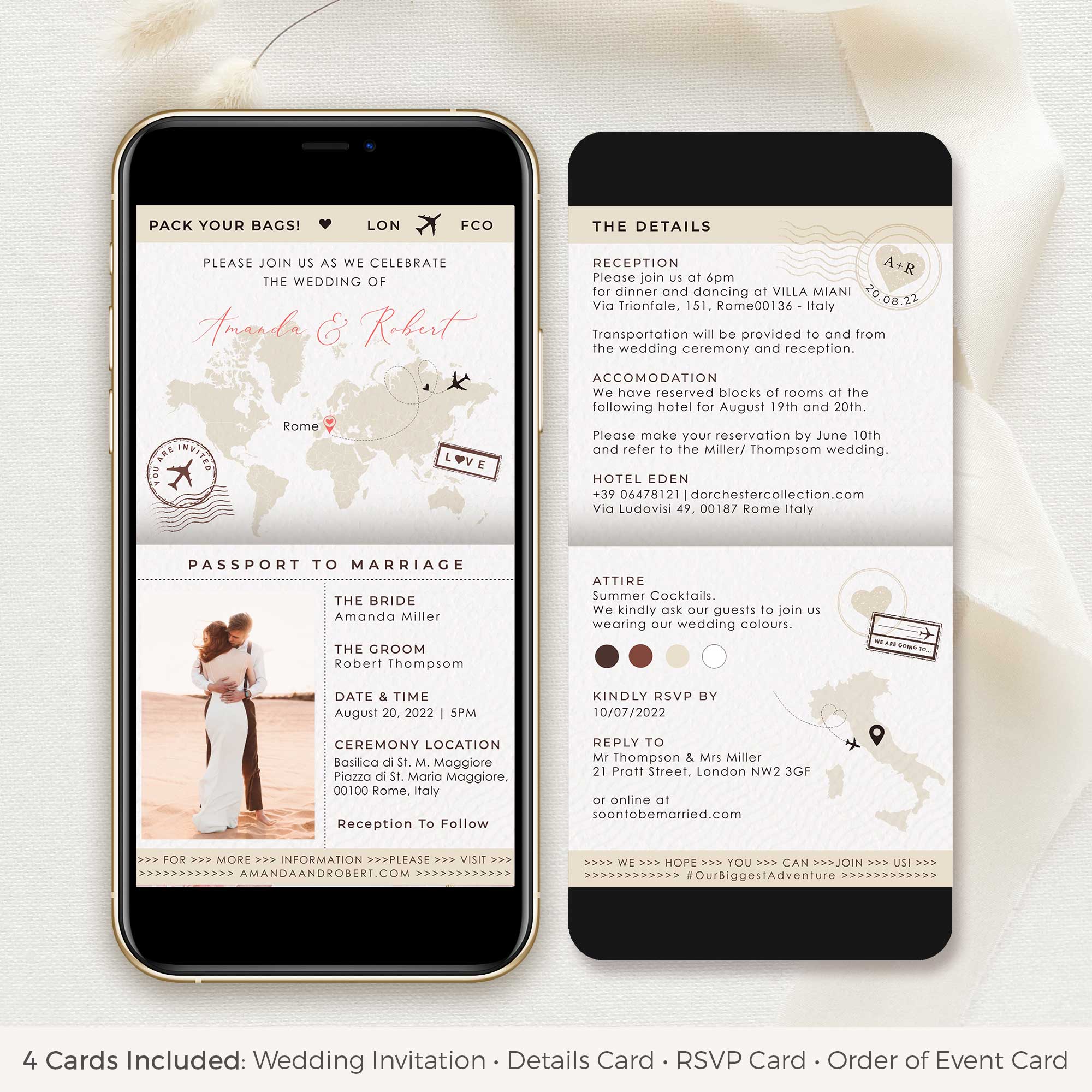 Sofia | Passport Wedding Invitation Digital