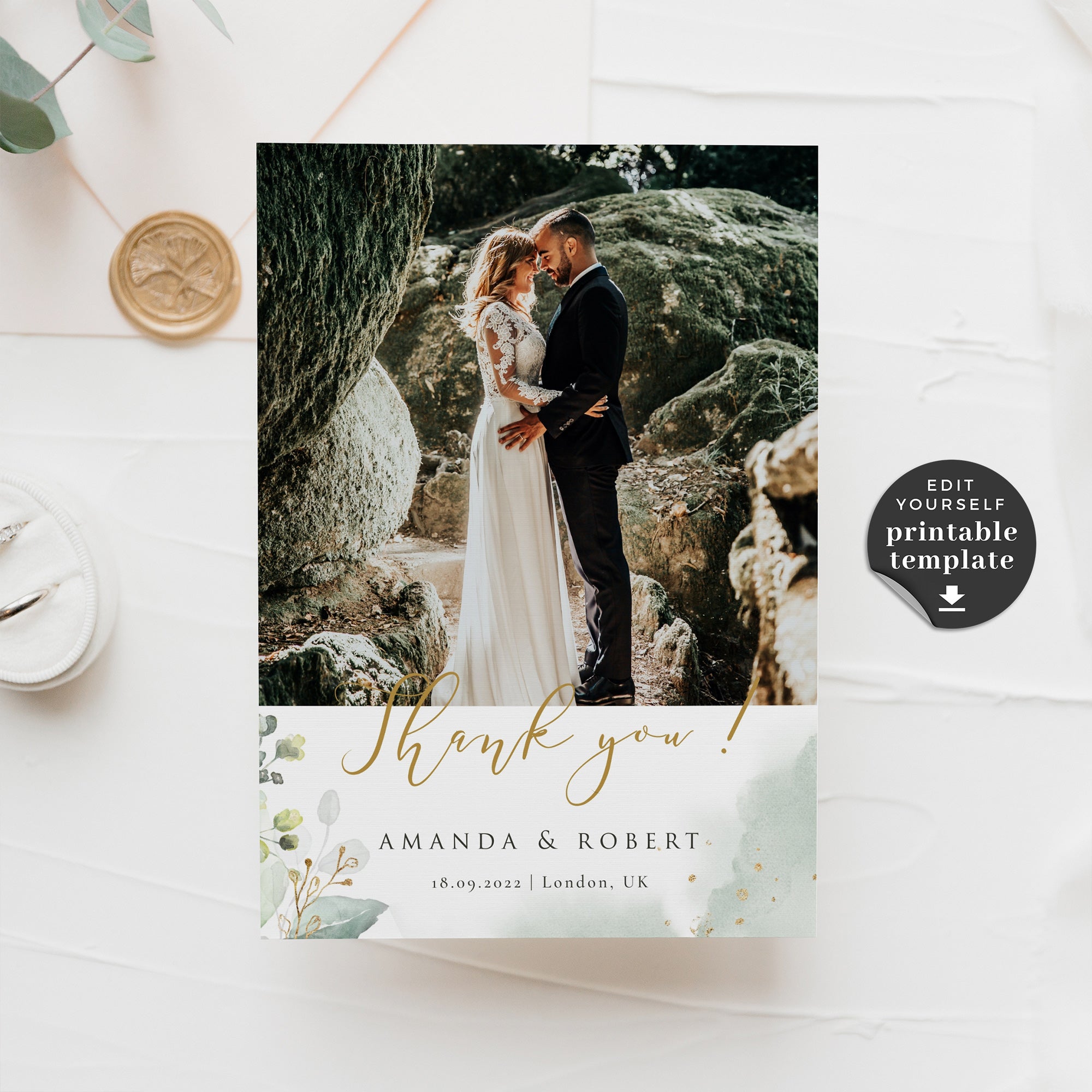 Flora | Wedding Thank You Card Template